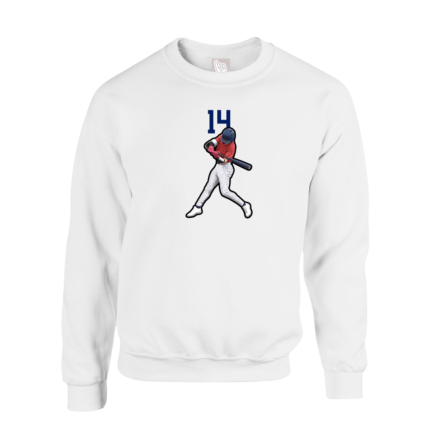 Fleece Crew — Number Top in White