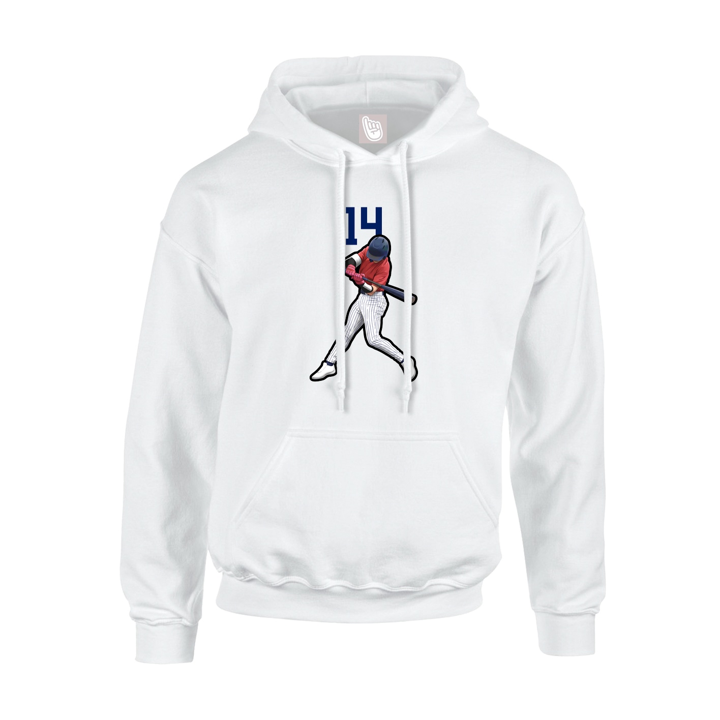 Youth Hoodie — Number Top in White