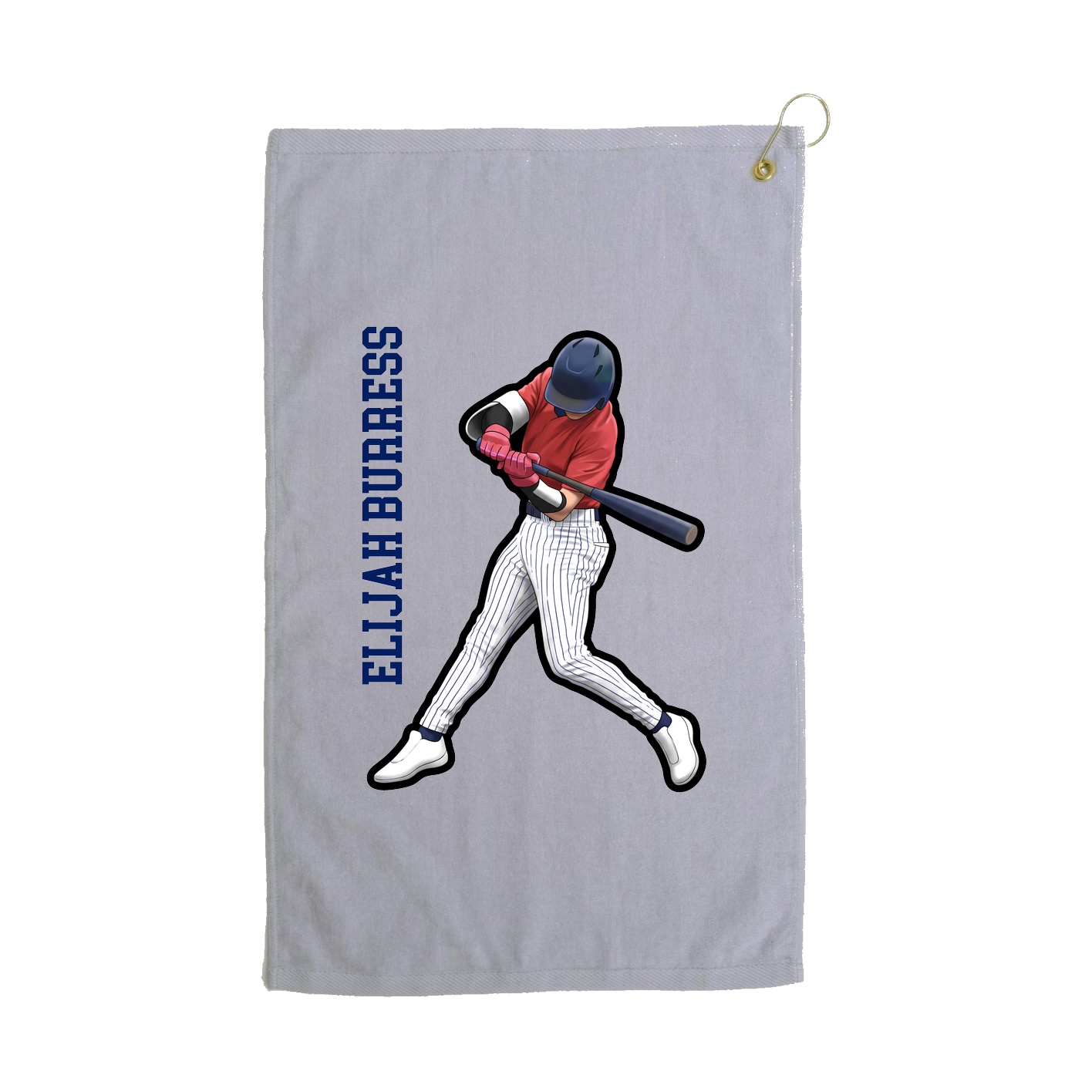 Golf Towel — Name Vertical in Grey