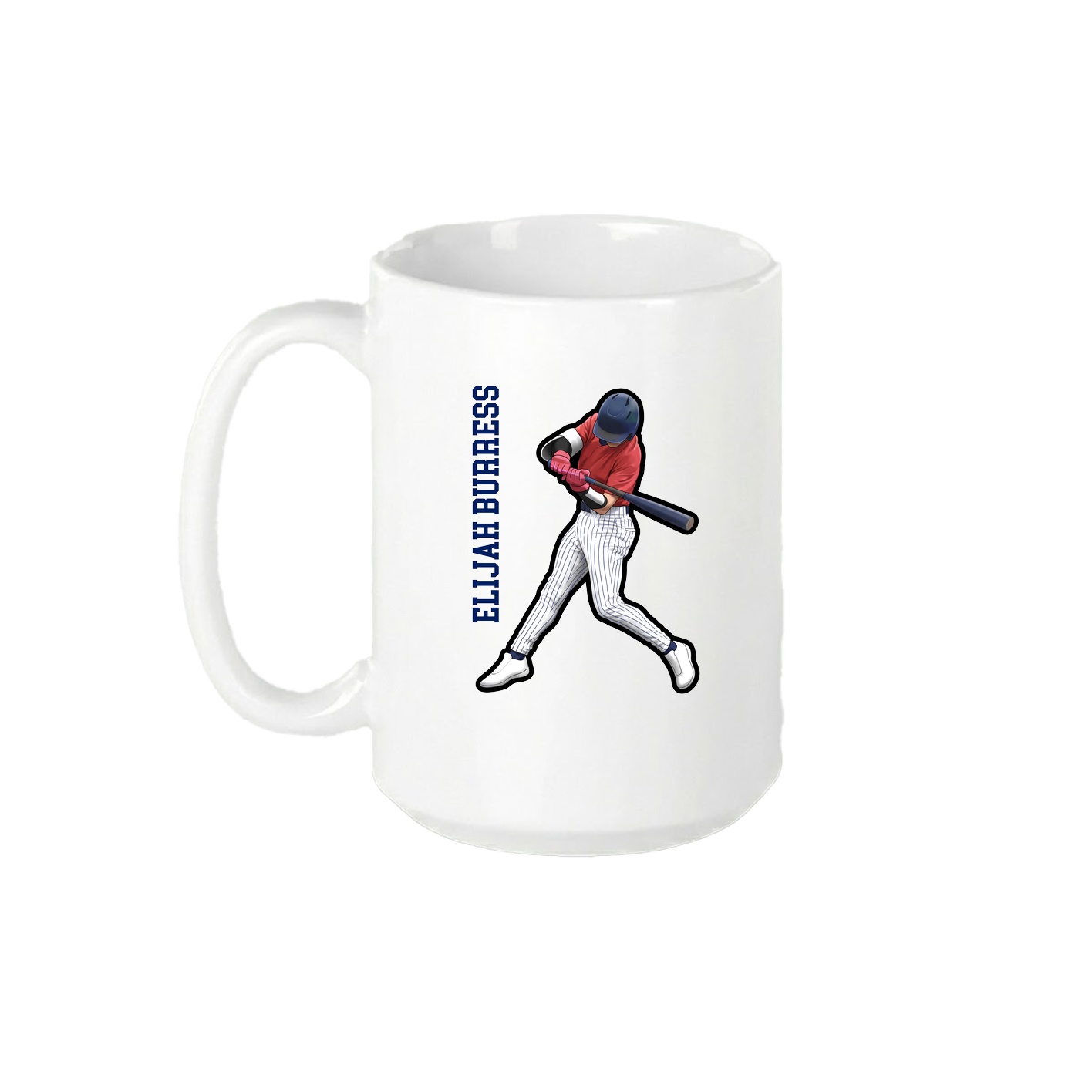 15oz Coffee Mug — Name Vertical in White