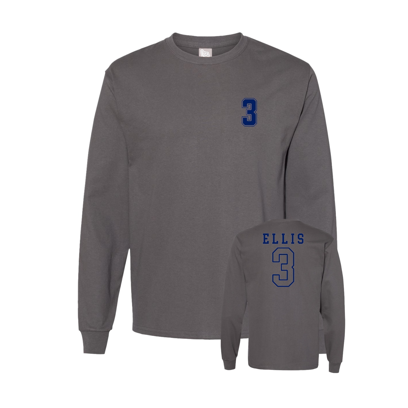 Long Sleeve Tee — Chest Back in Grey