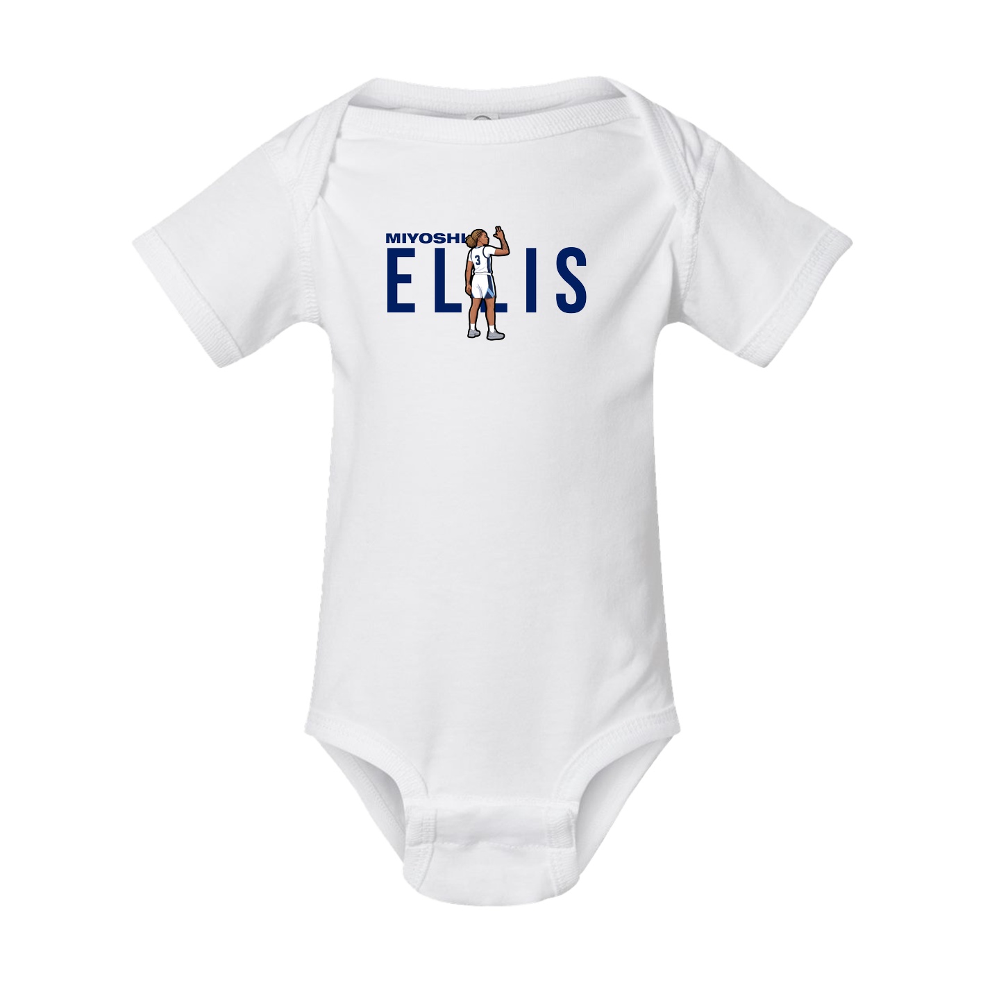 Baby Onesie — Player Name in White
