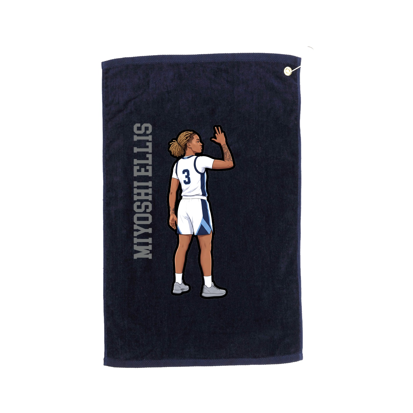 Golf Towel — Name Vertical in Navy