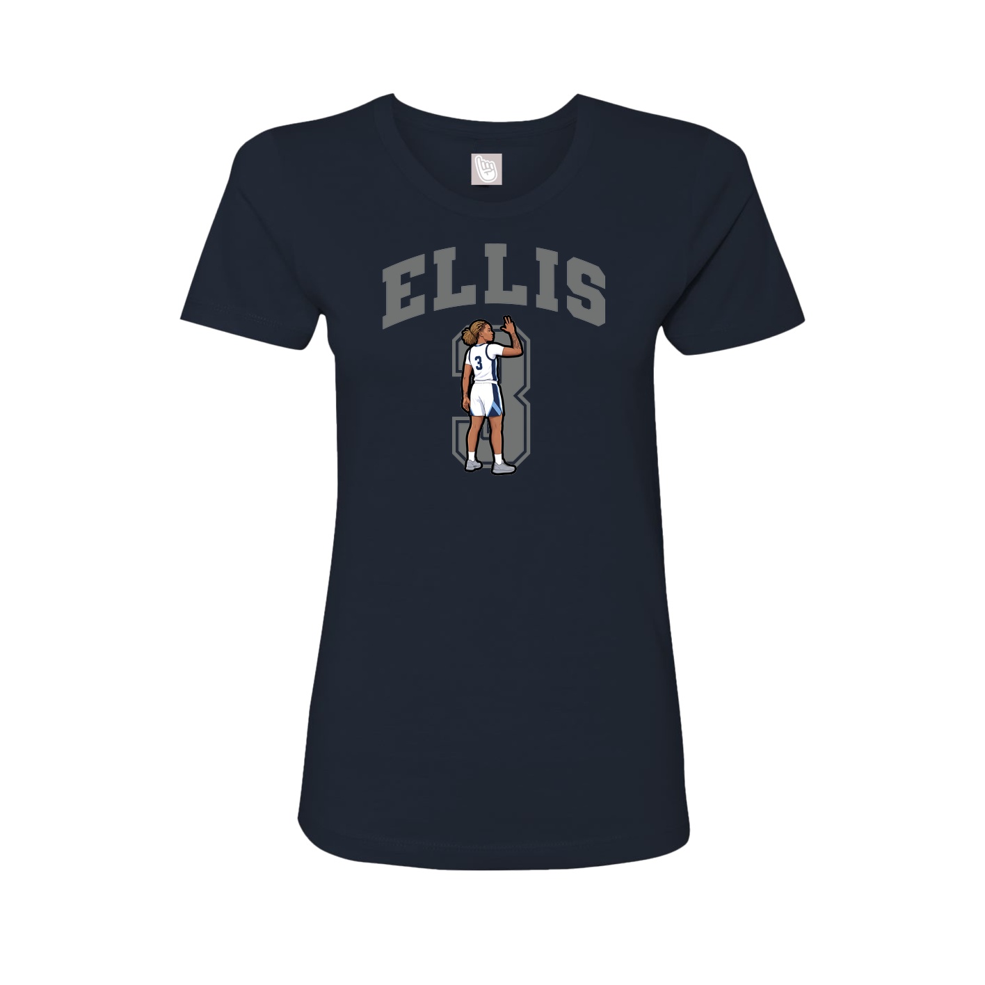 Fitted Women's Tee — Number in Navy