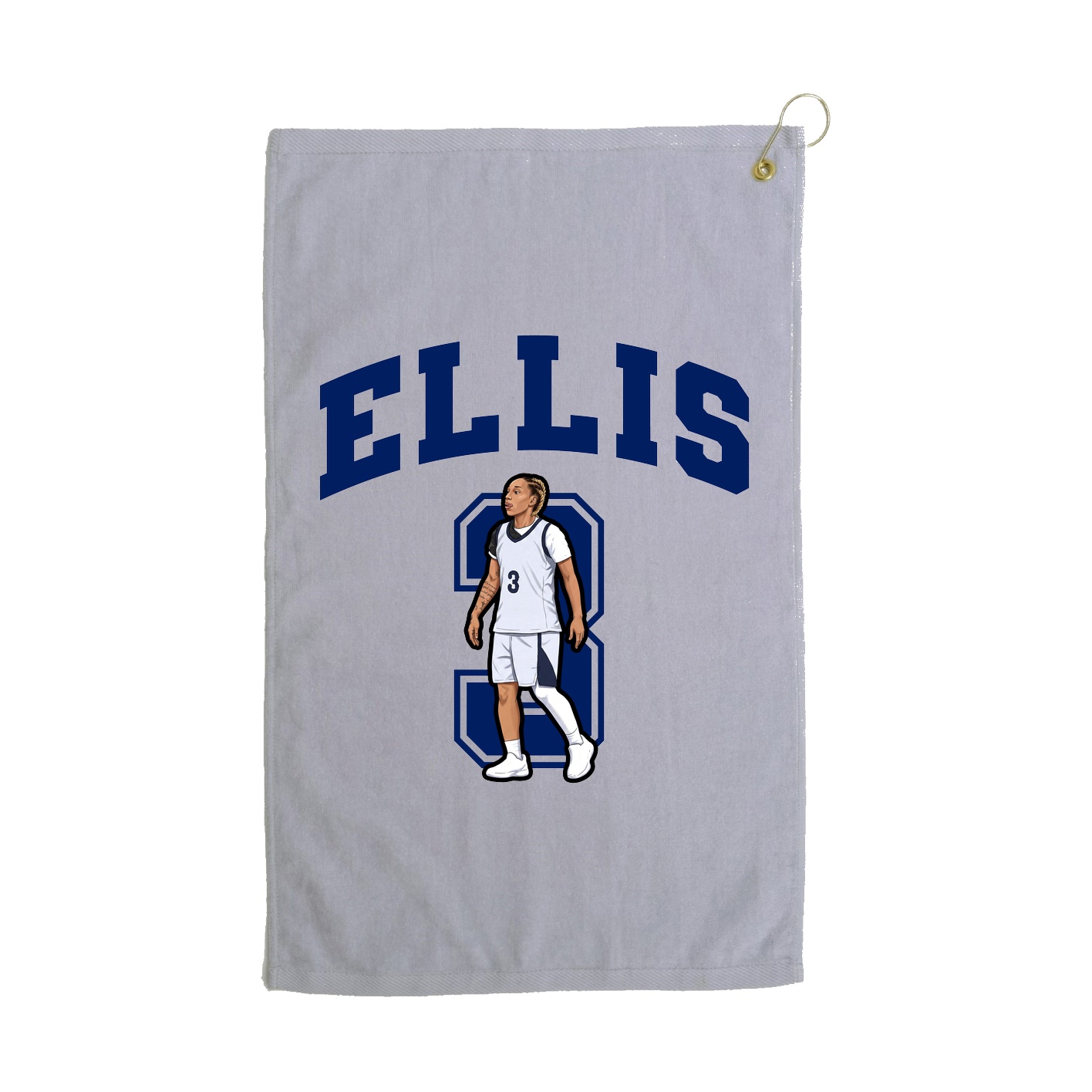 Golf Towel — Number in Grey