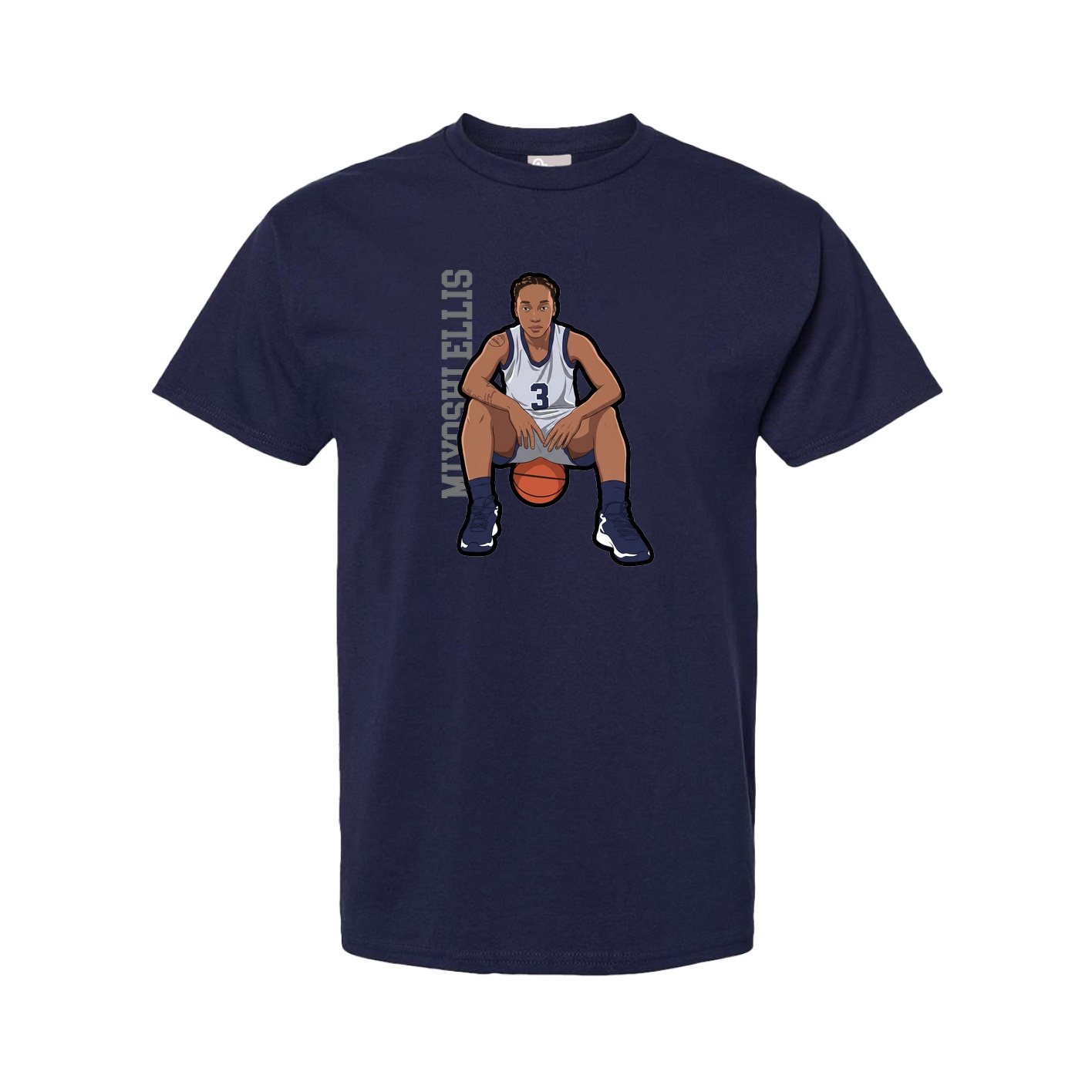 Tee — Name Vertical in Navy