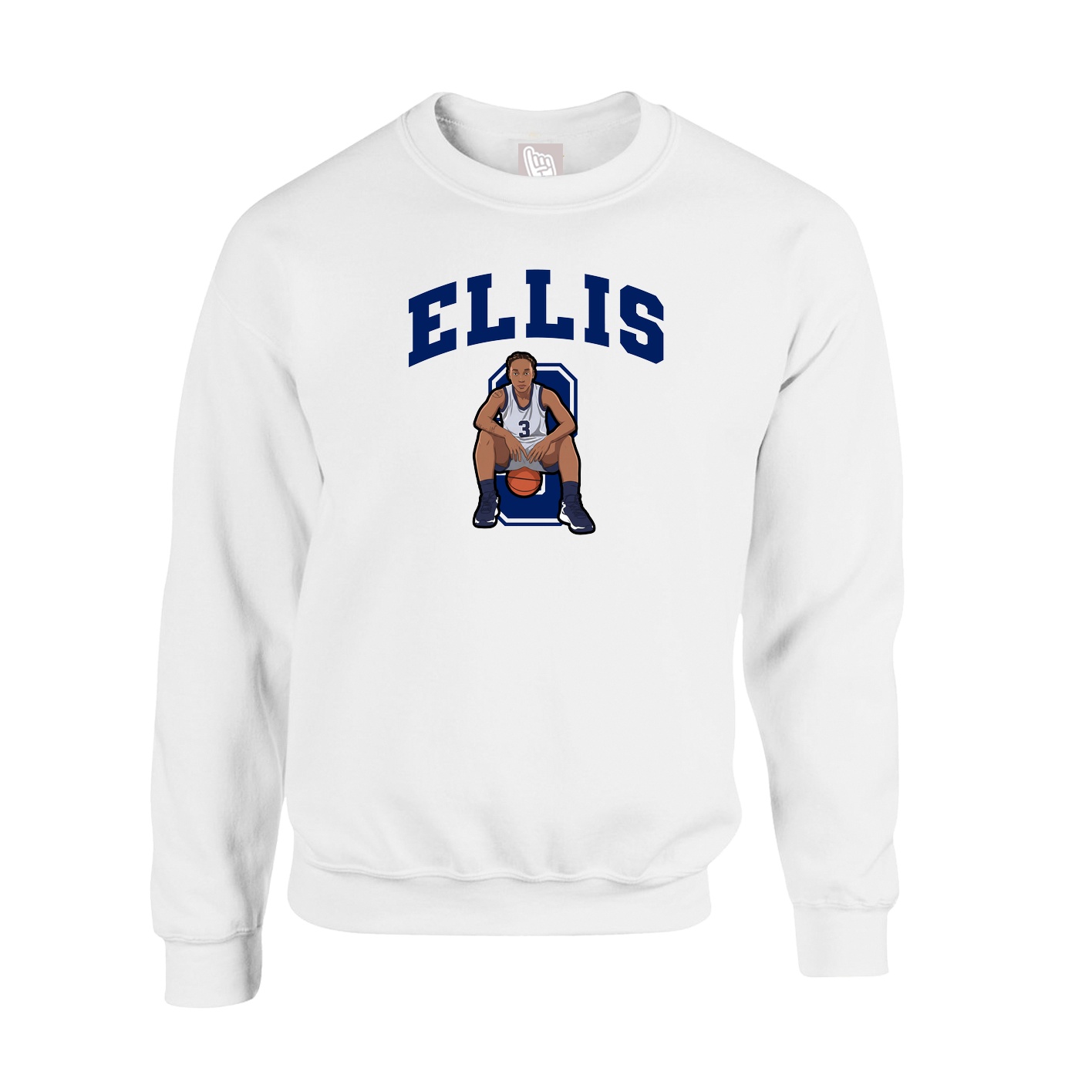 Fleece Crew — Number in White