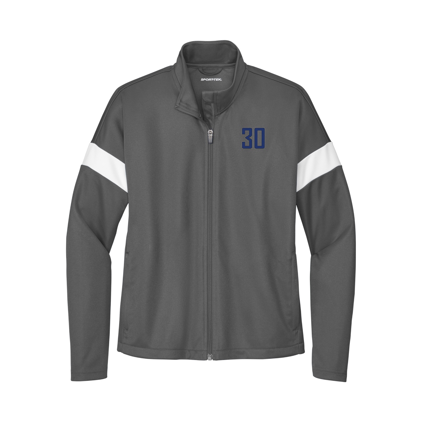 Womens Team Travel Full-Zip Jacket — Front Shirsy in Gray/White