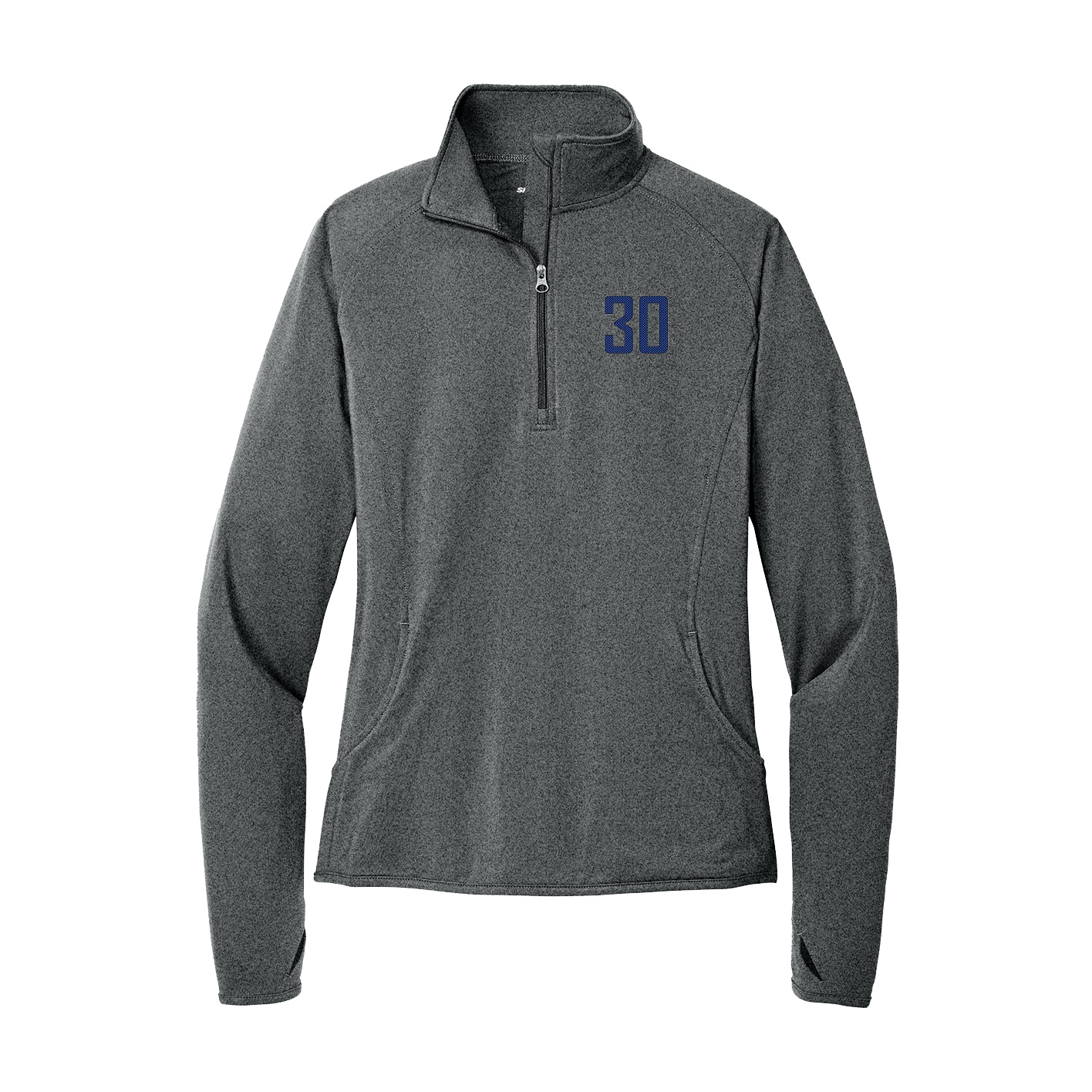 Women's Q-Zip Pullover — Front Shirsy in Grey