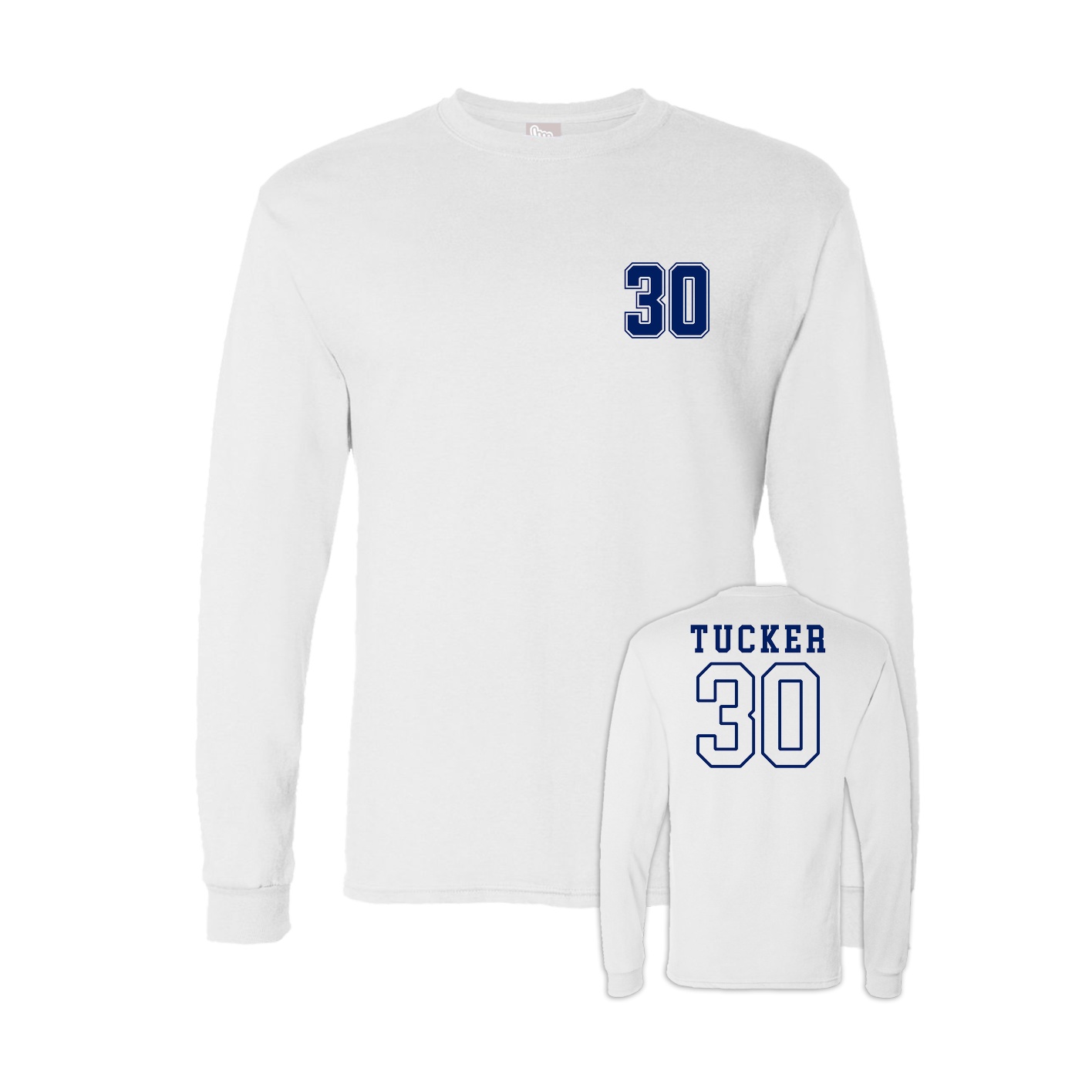 Long Sleeve Tee — Chest Back in White