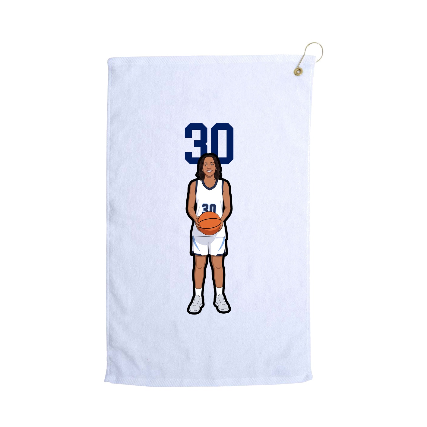 Golf Towel — Number Top in White