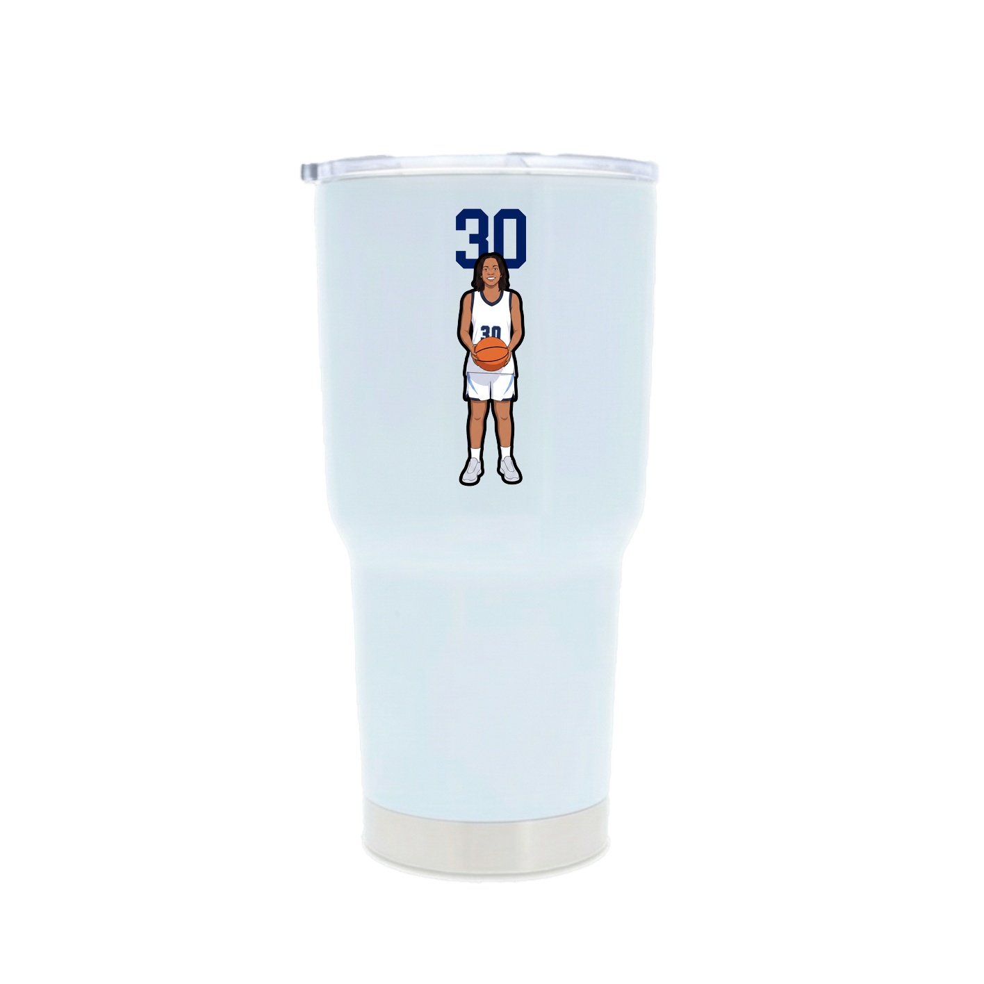 30oz Stainless Steel Tumbler — Number Top in White