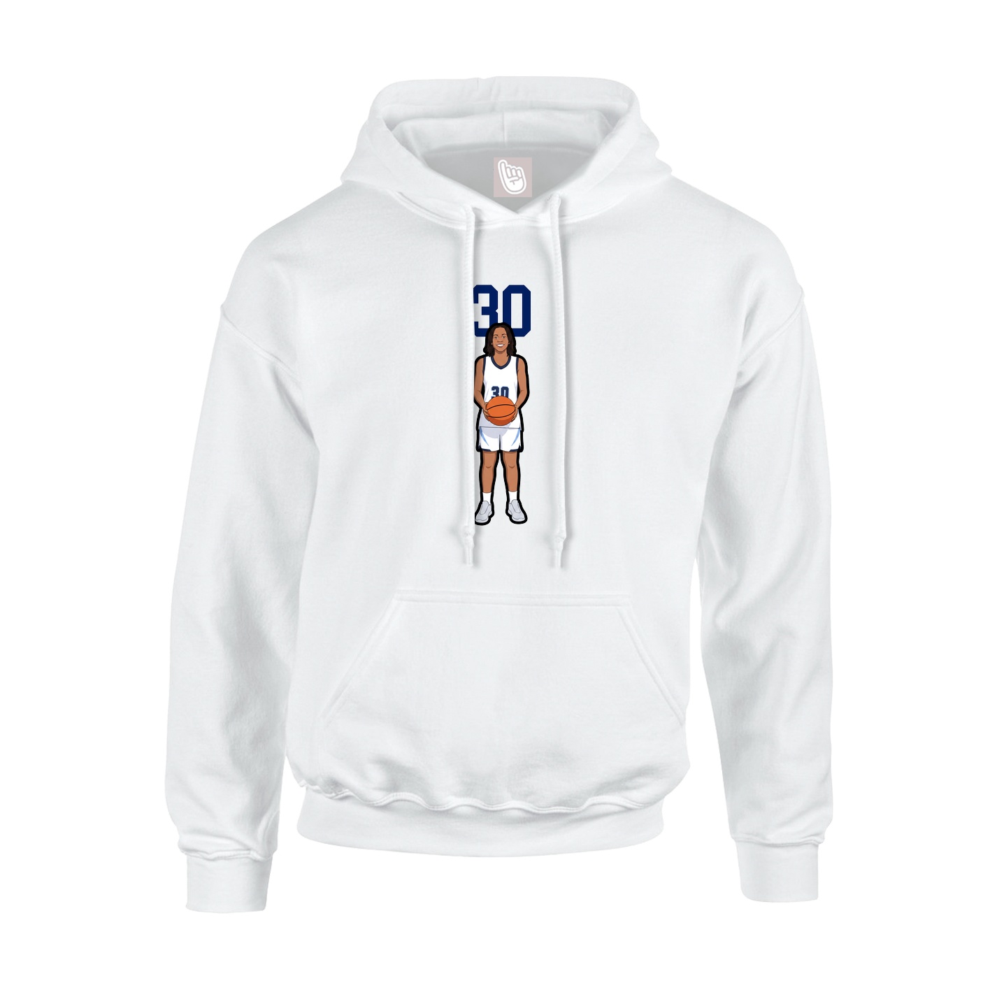 Hoodie — Number Top in White
