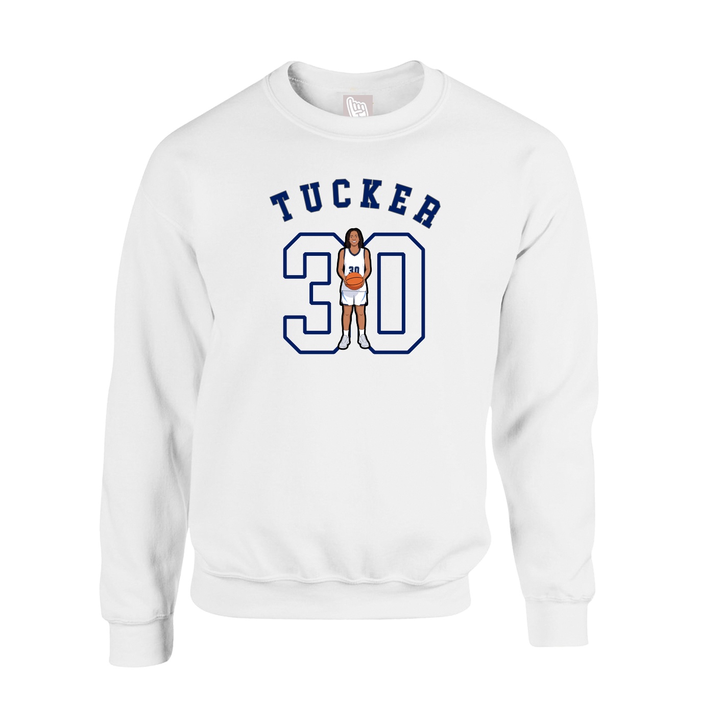 Fleece Crew — Shirsey Arch in White