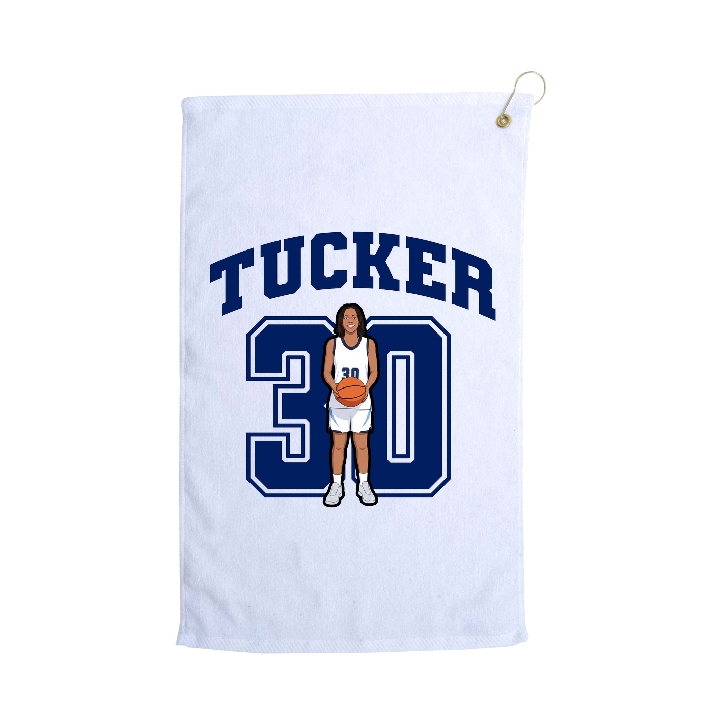 Golf Towel — Number in White