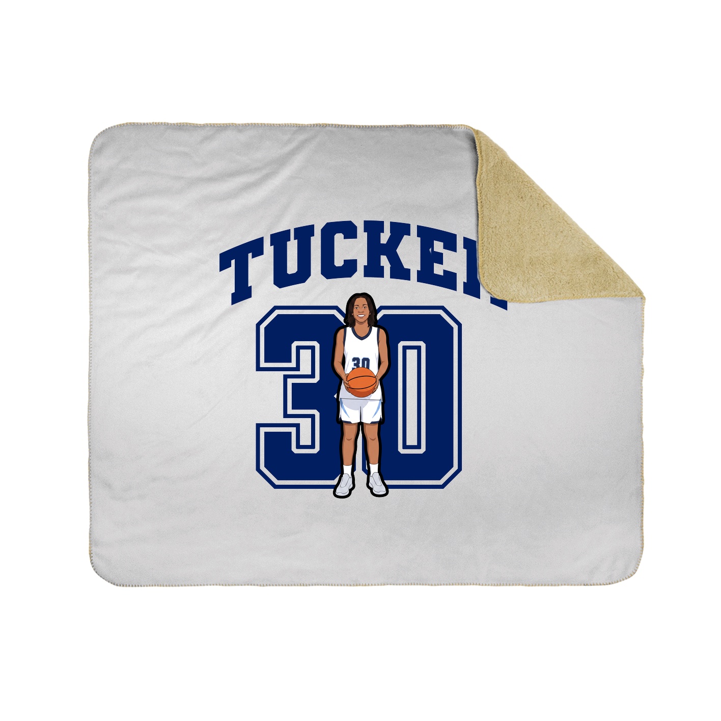 Throw Blanket — Number in White