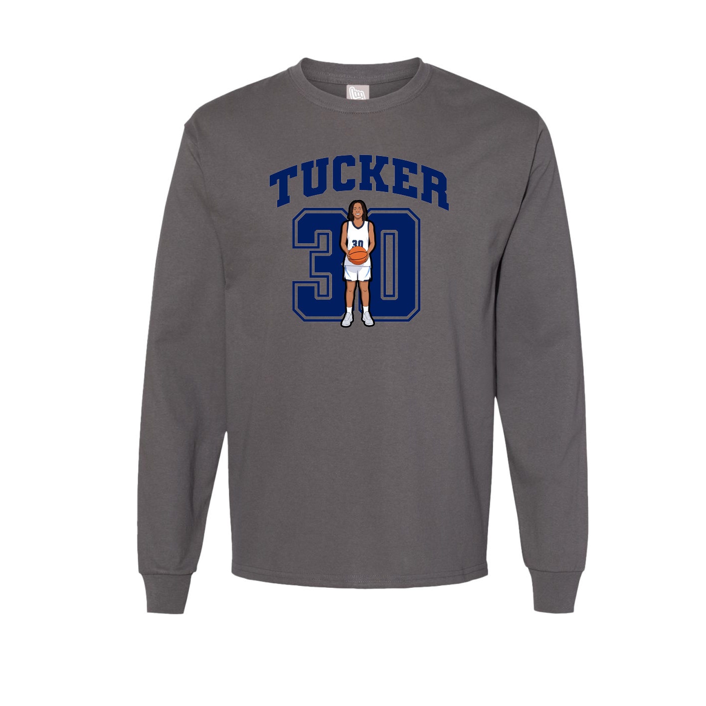 Long Sleeve Tee — Number in Grey