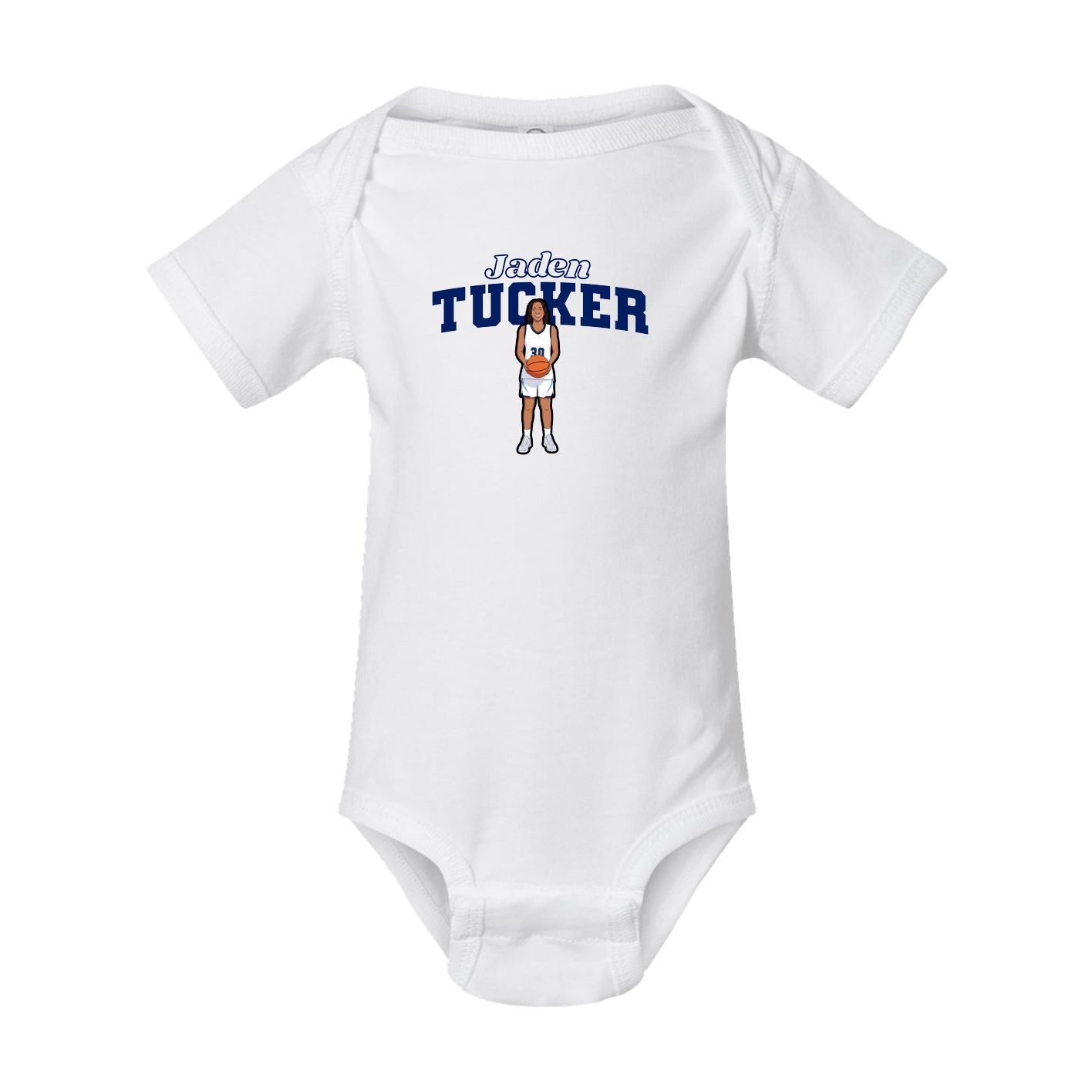 Baby Onesie — Name Arch in White