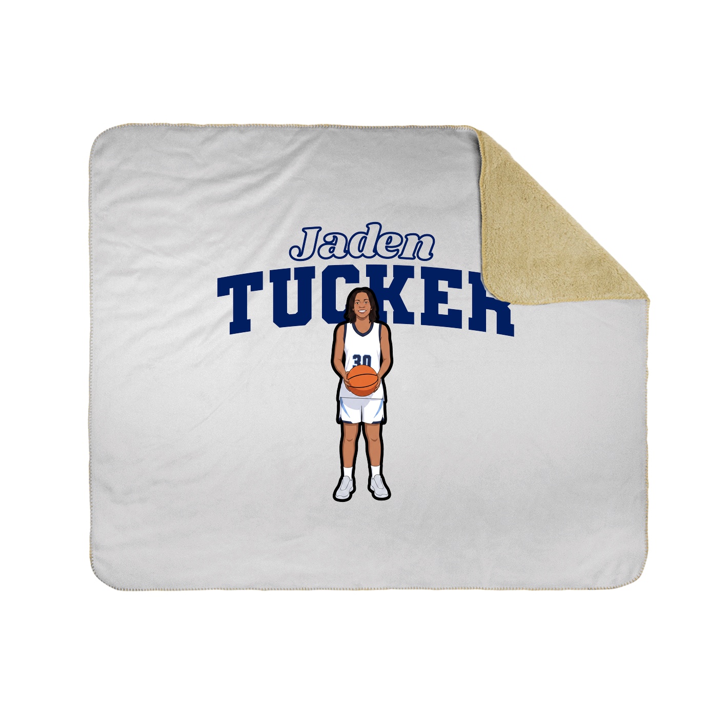 Throw Blanket — Name Arch in White