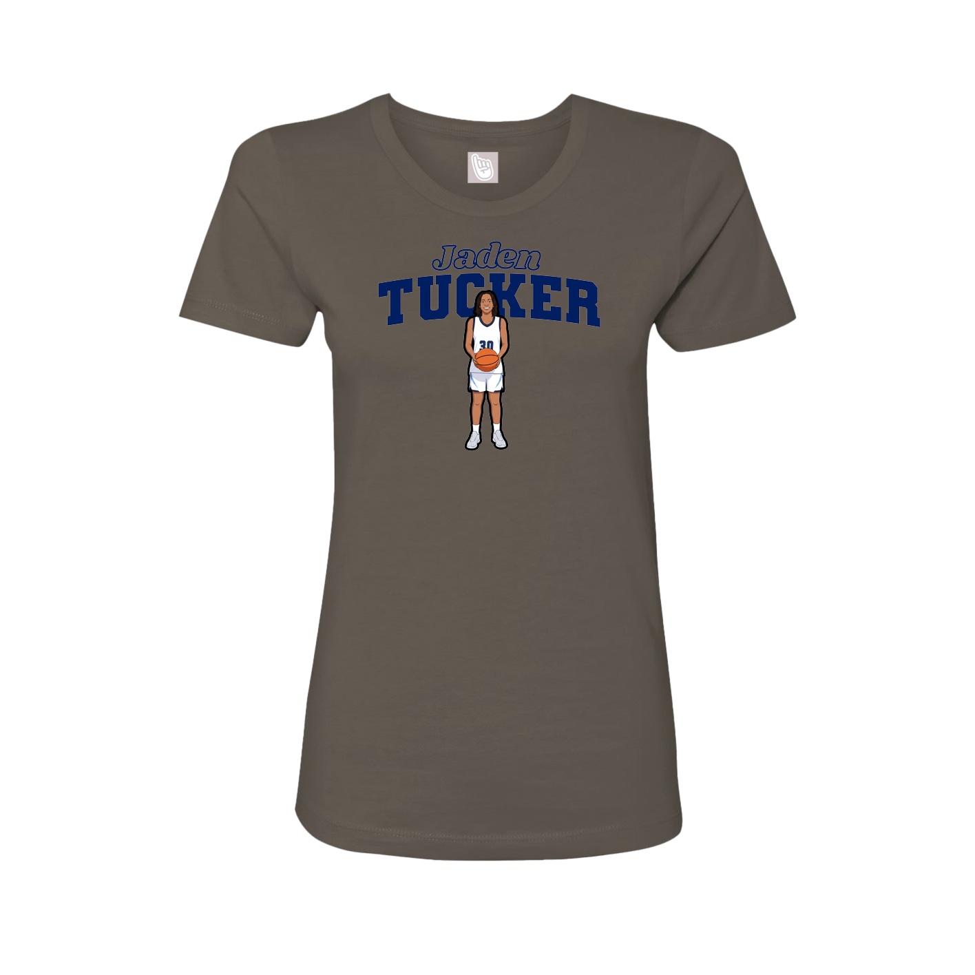 Fitted Women's Tee — Name Arch in Grey