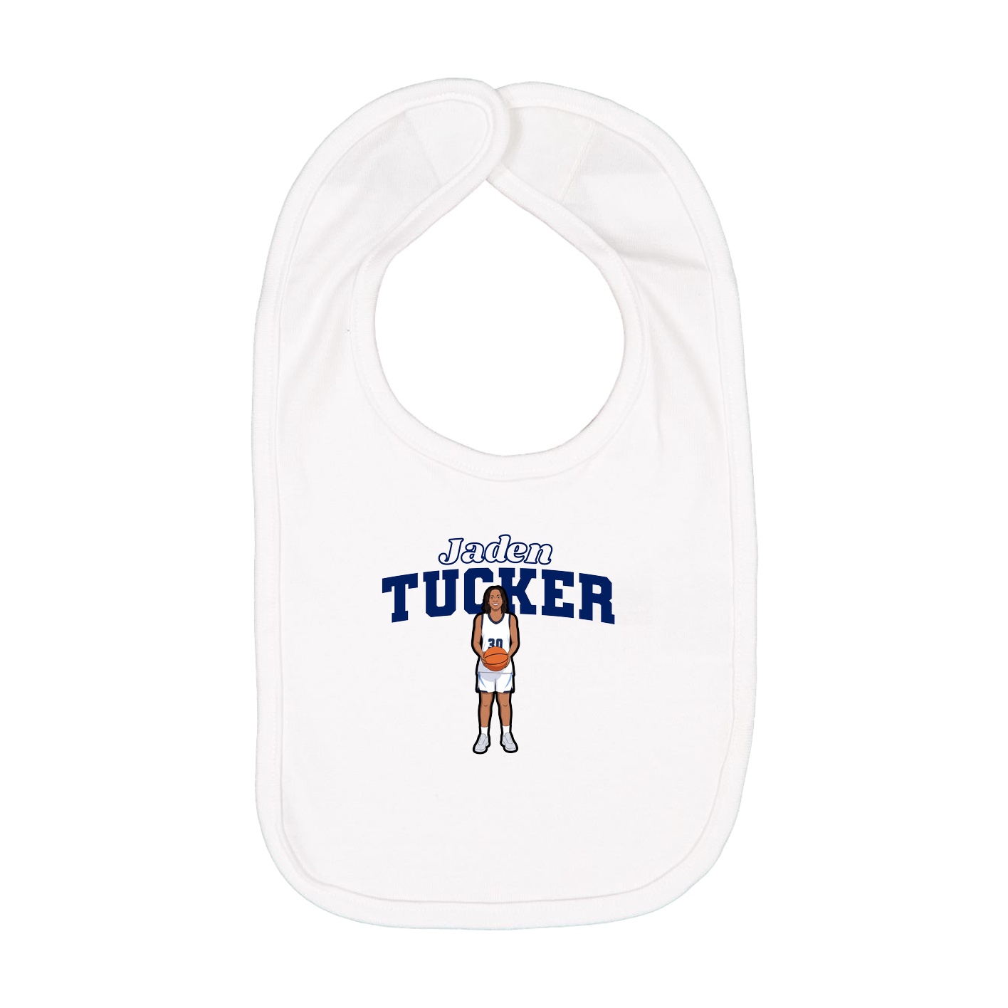 Infant Bib — Name Arch in White