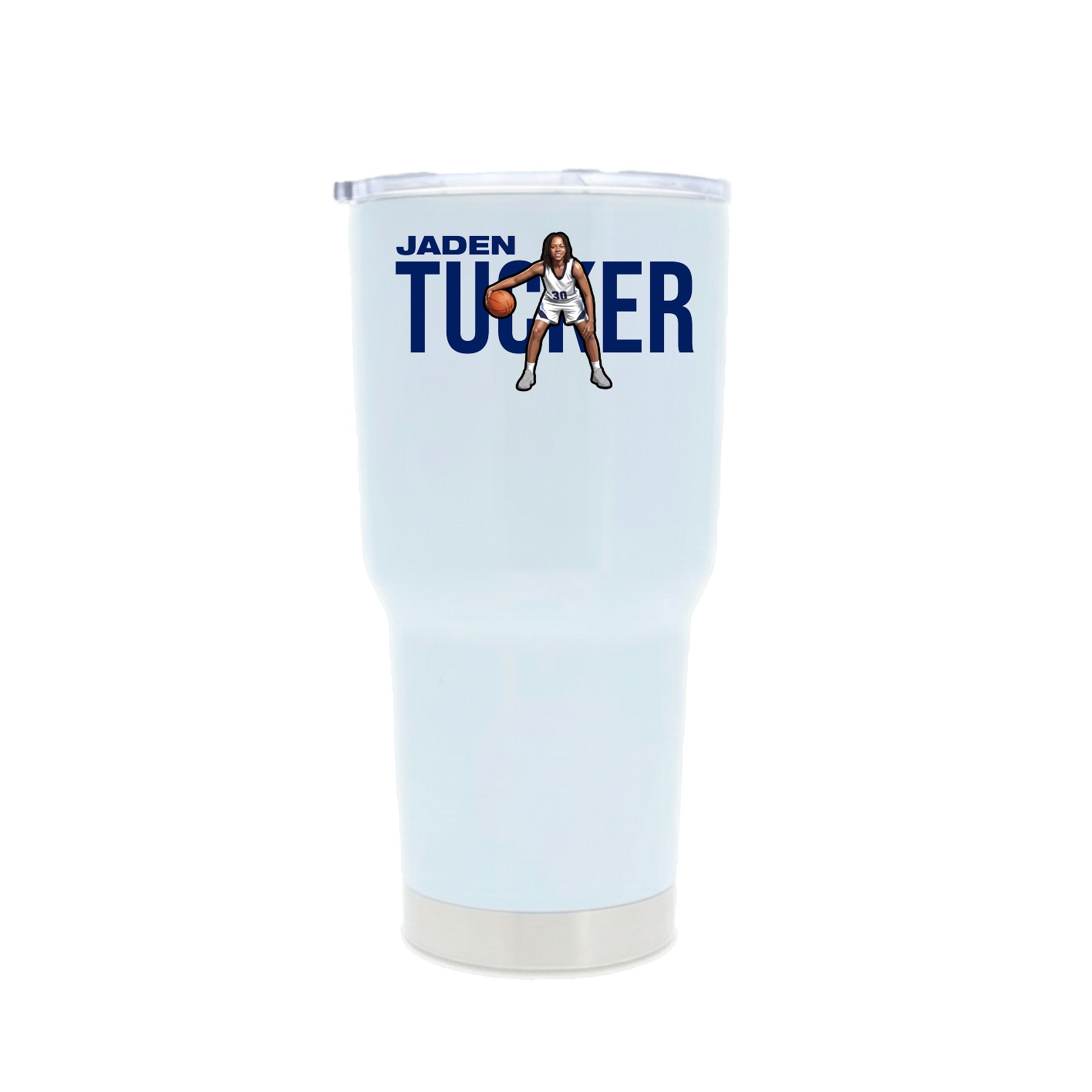 30oz Stainless Steel Tumbler — Player Name in White