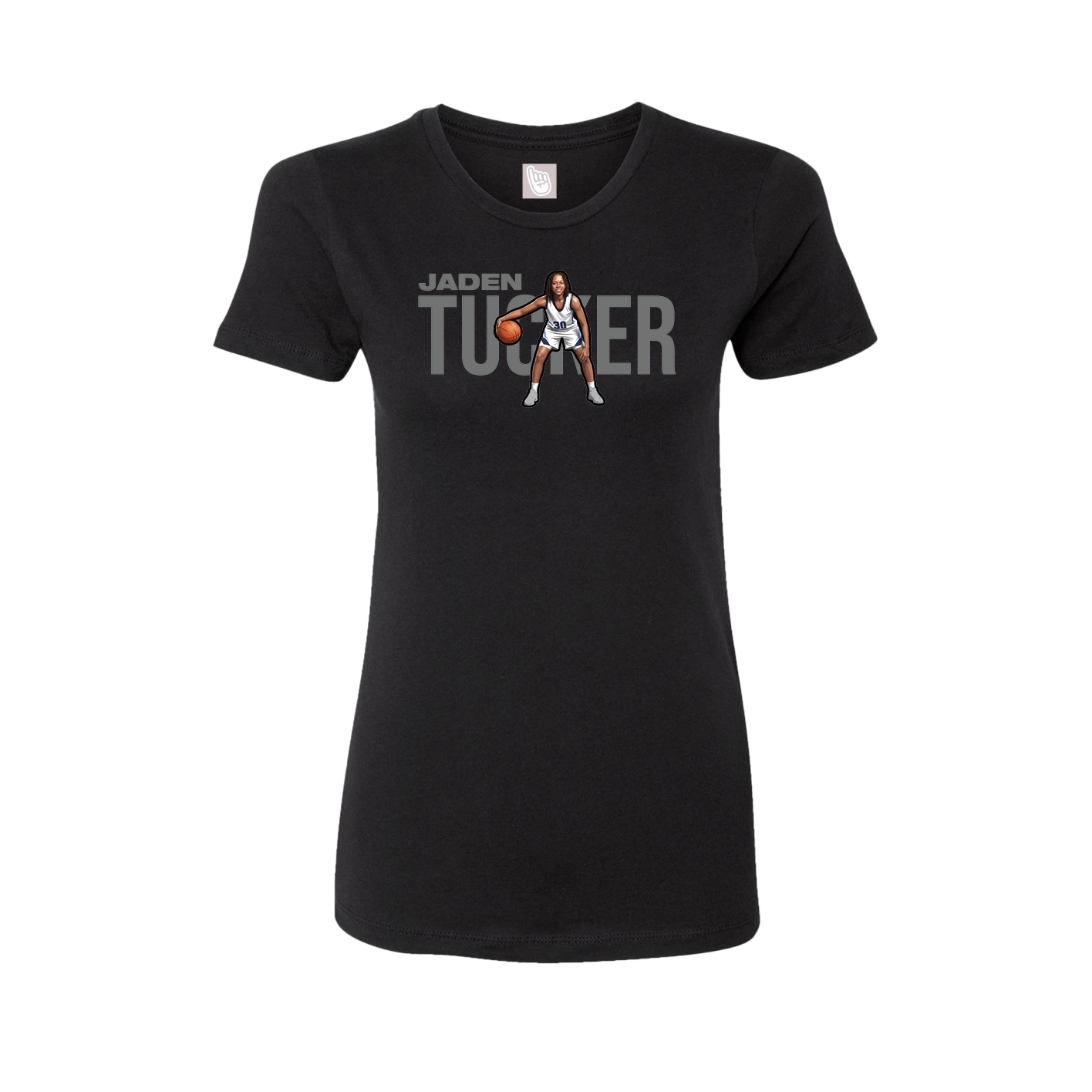Fitted Women's Tee — Player Name in Black