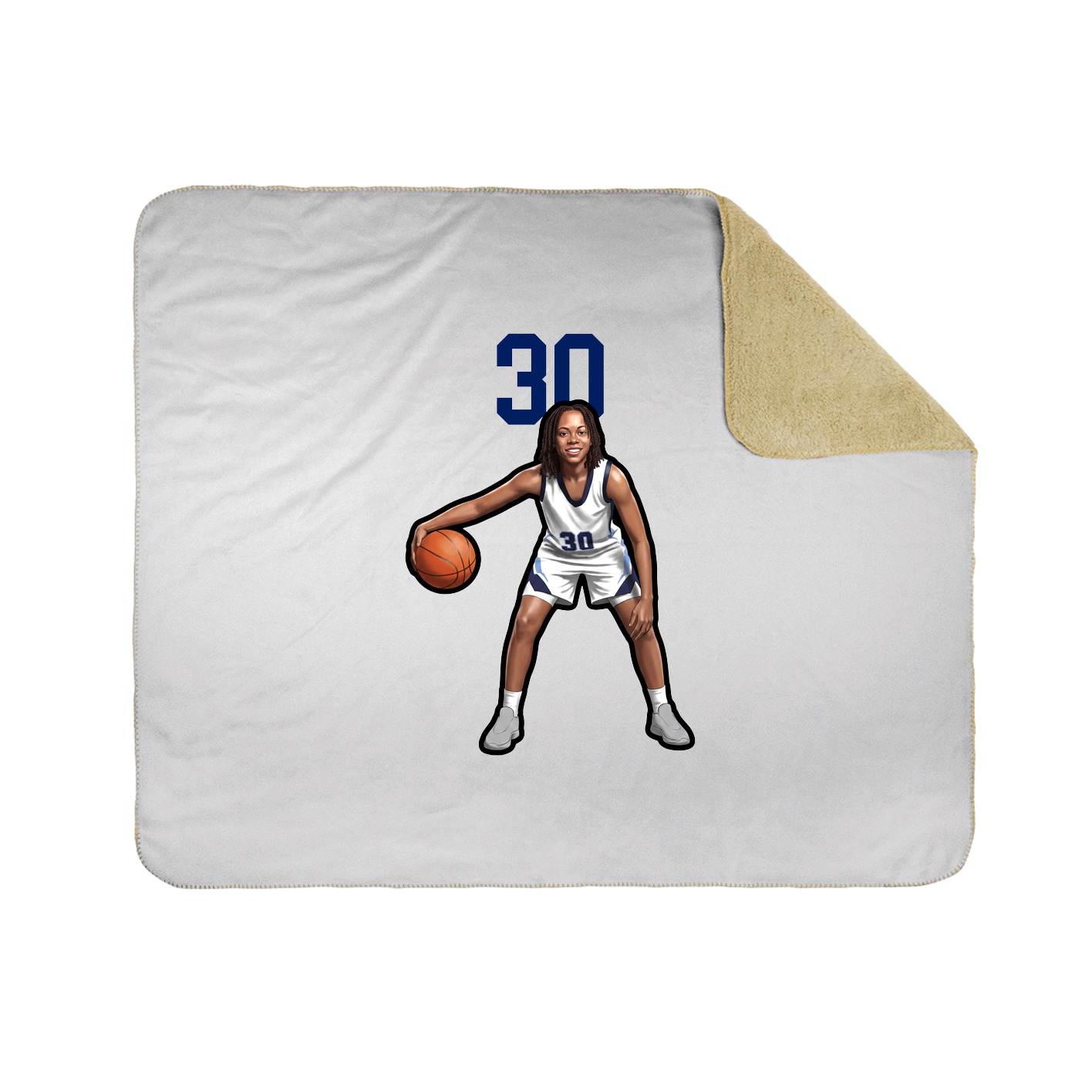 Throw Blanket — Number Top in White