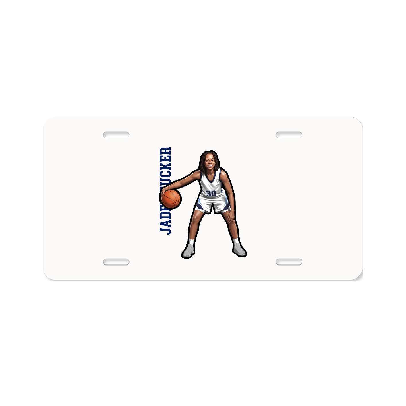 License Plate — Name Vertical in Classic