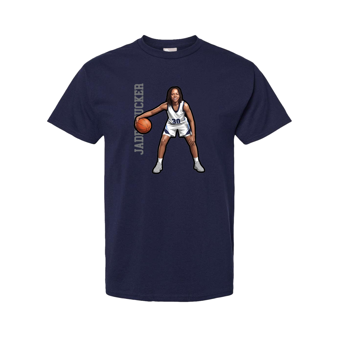 Tee — Name Vertical in Navy