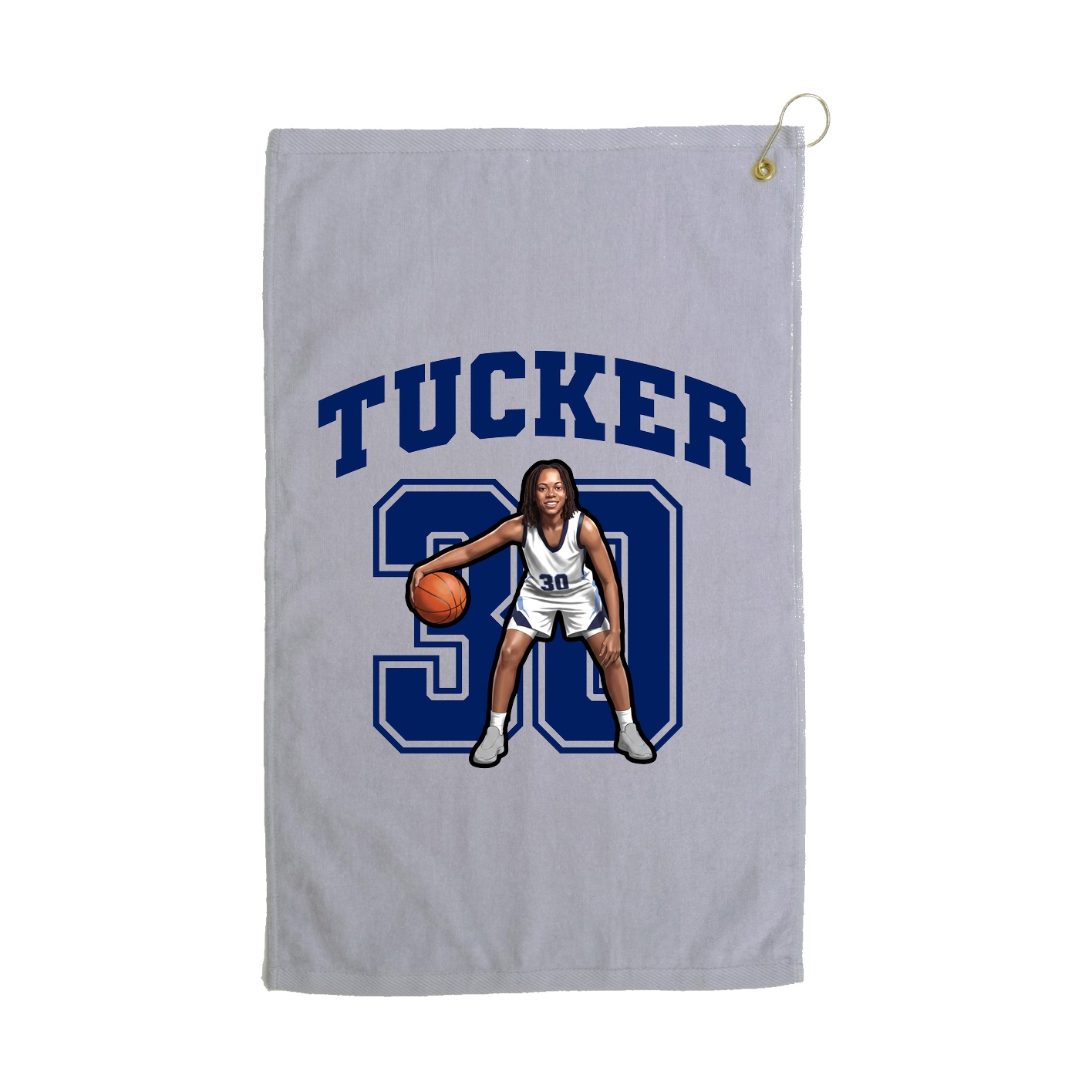 Golf Towel — Number in Grey