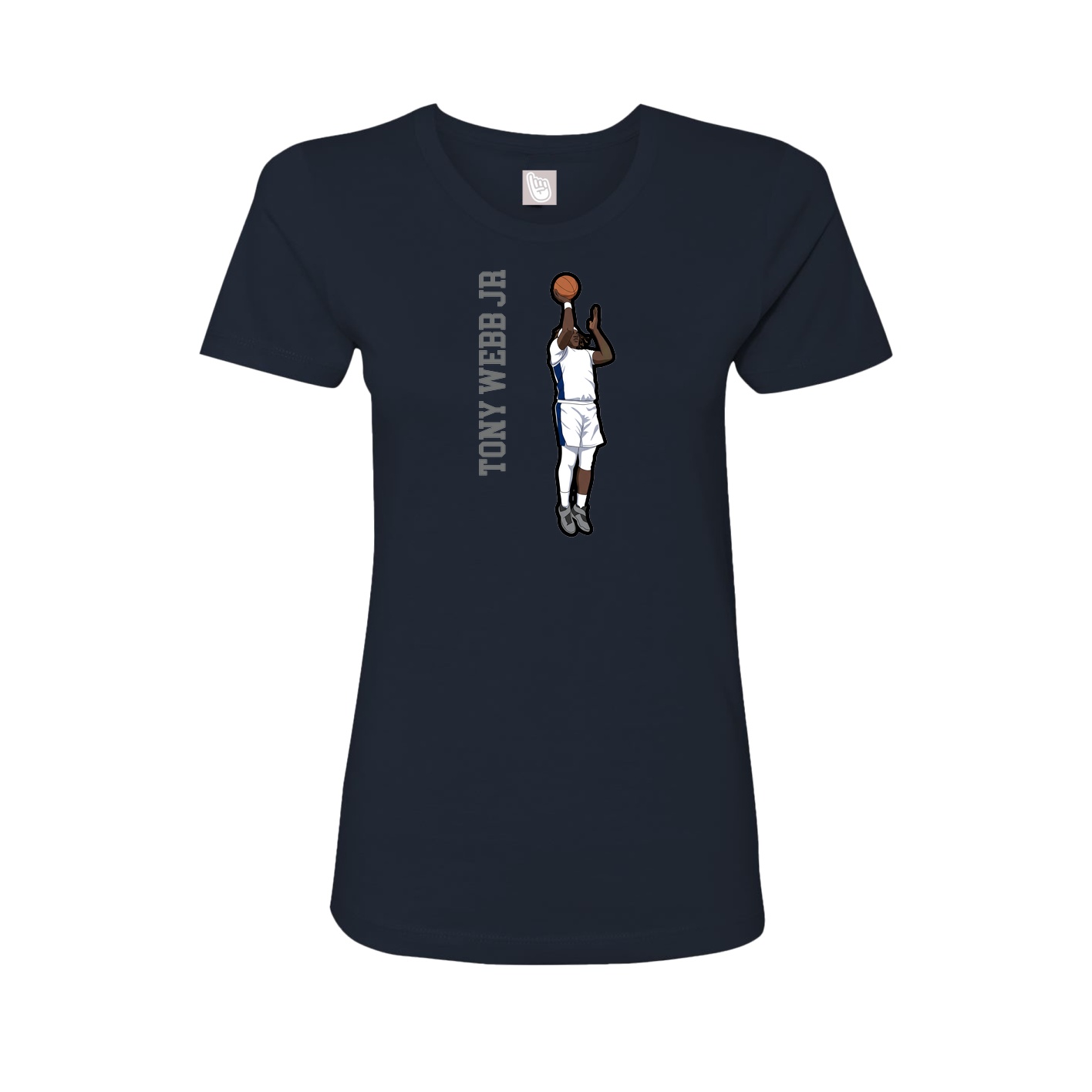 Womens Tee — Name Vertical in Navy