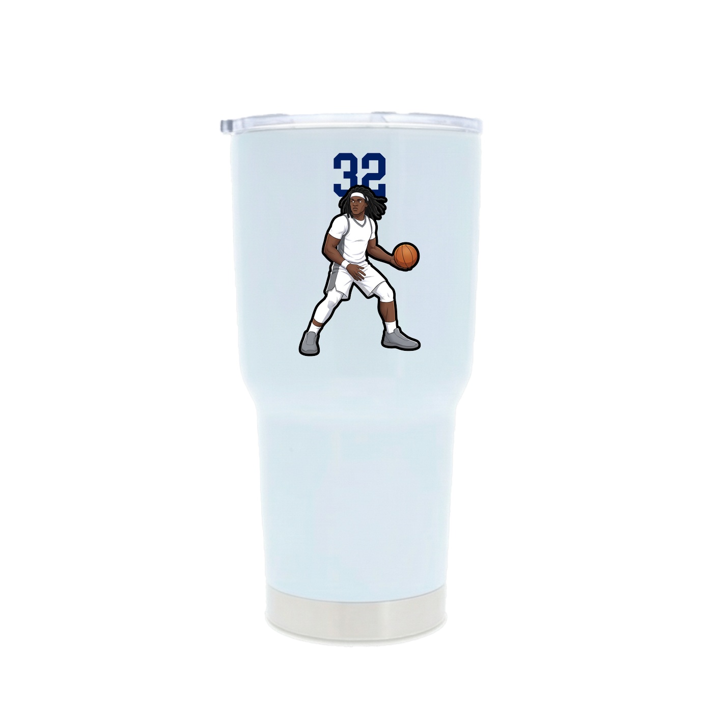 30oz Stainless Steel Tumbler — Number Top in White