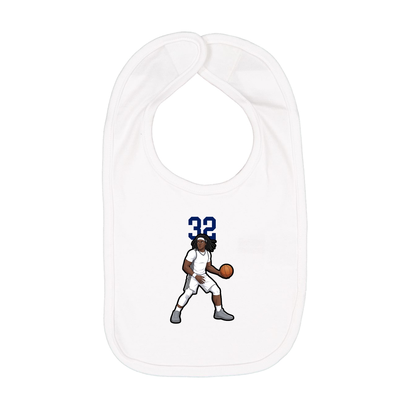 Infant Bib — Number Top in White