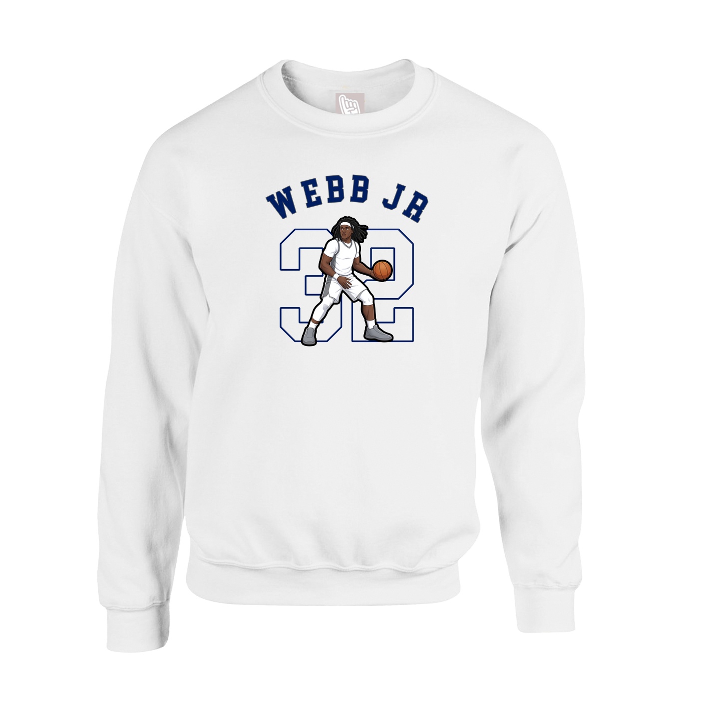 Fleece Crew — Shirsey Arch in White