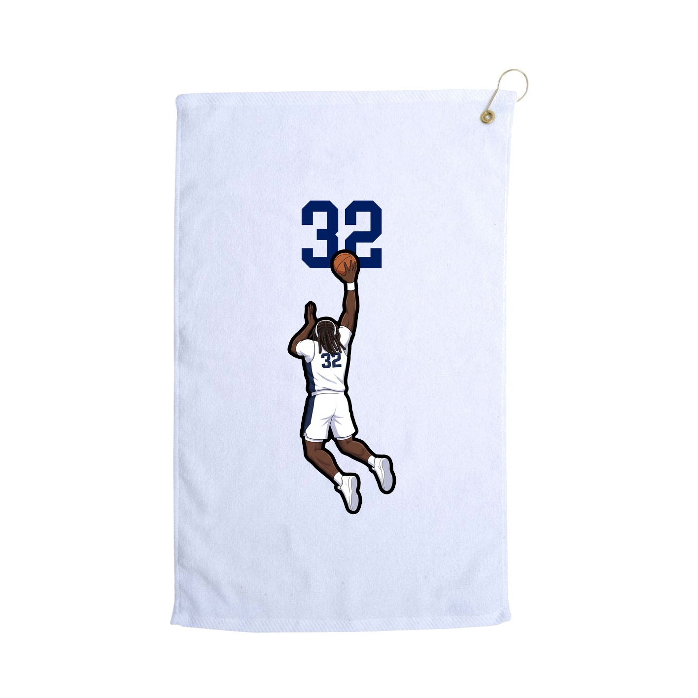 Golf Towel — Number Top in White