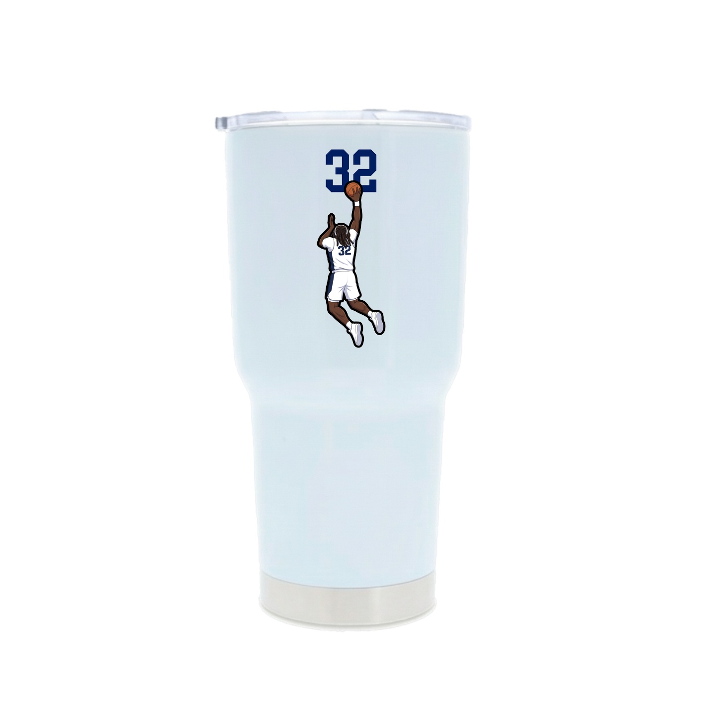 30oz Stainless Steel Tumbler — Number Top in White