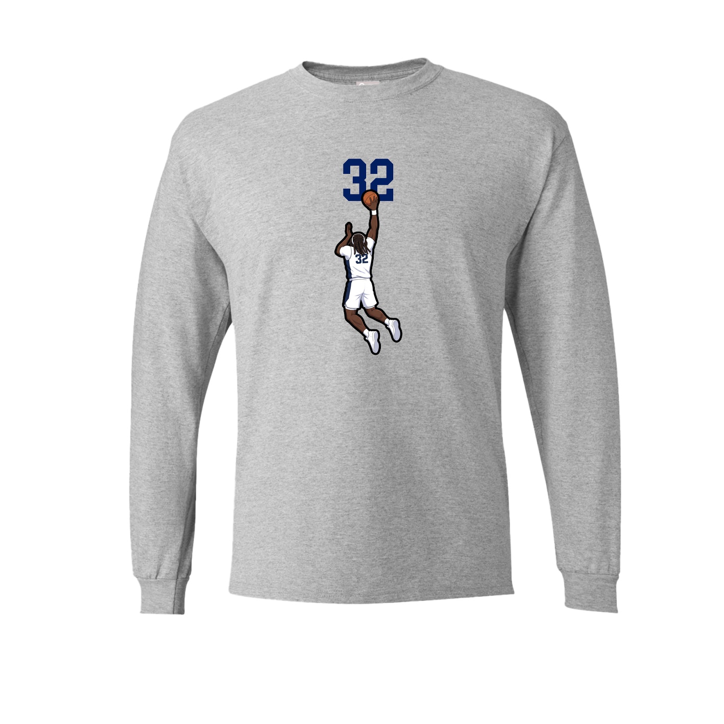Long Sleeve Tee — Number Top in Grey