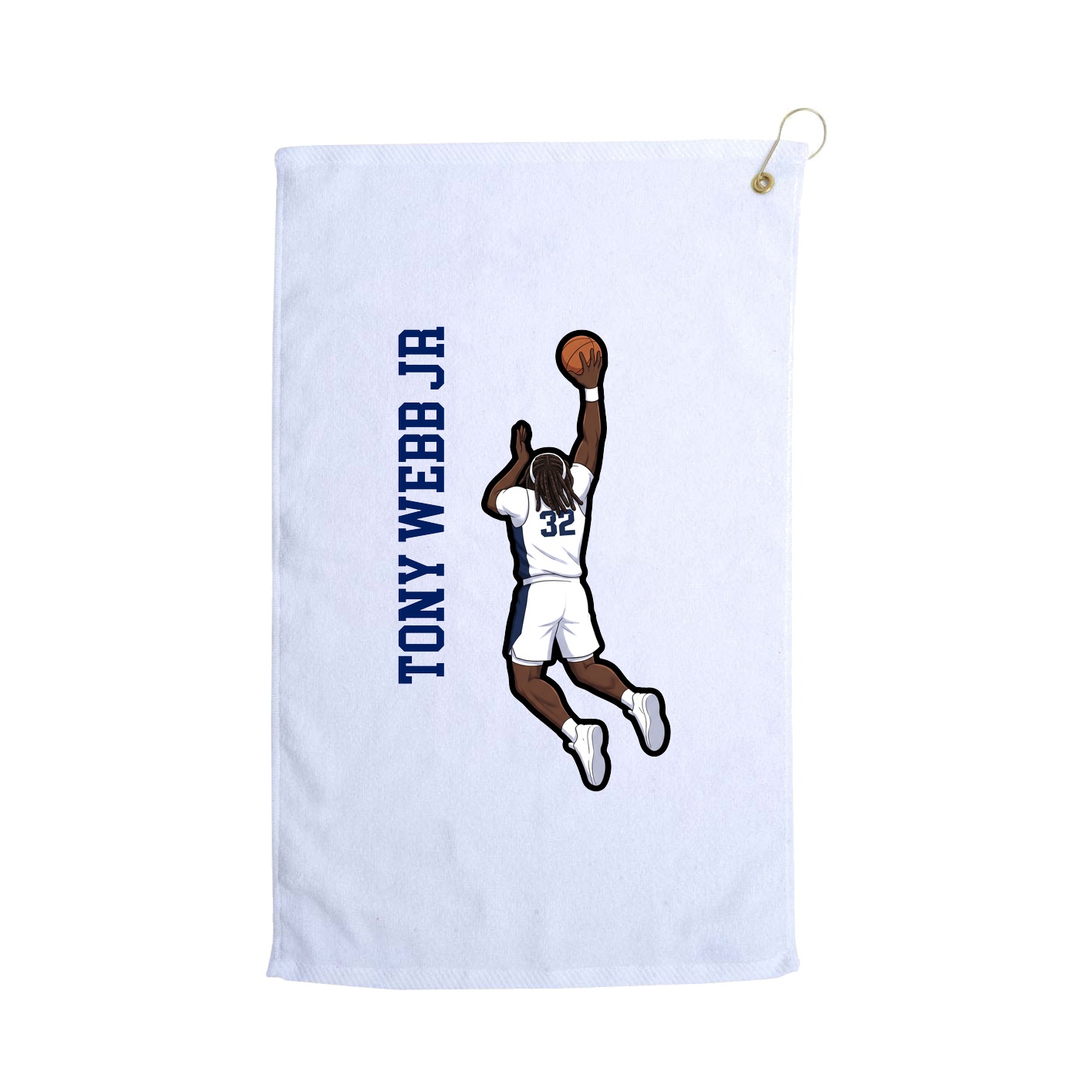Golf Towel — Name Vertical in White