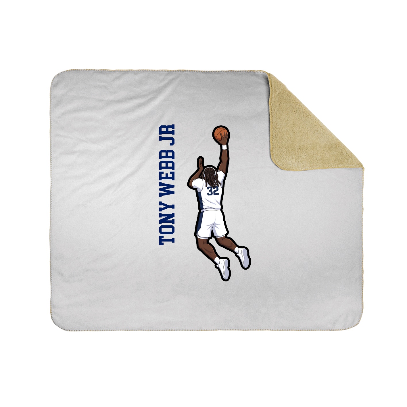Throw Blanket — Name Vertical in White