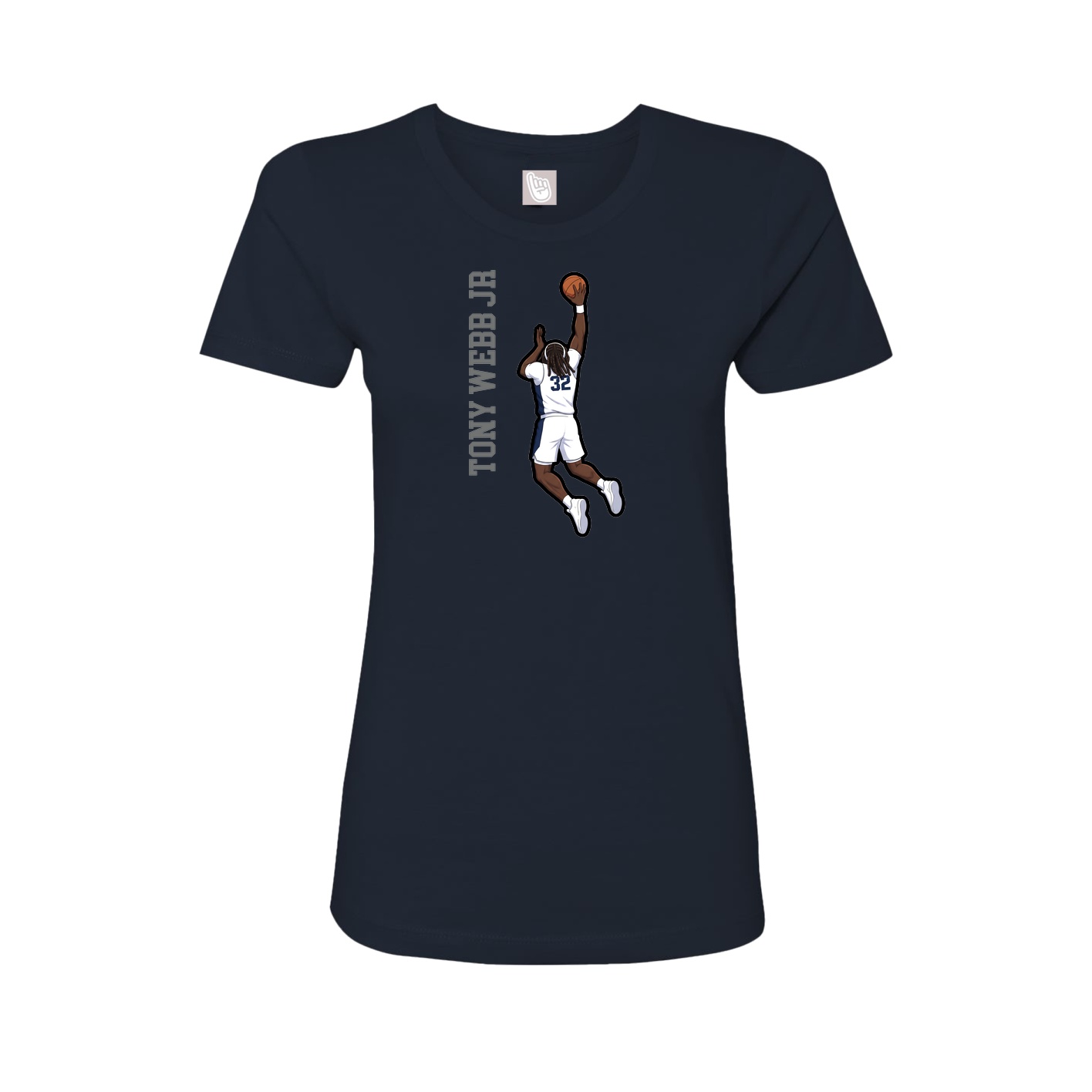 Womens Tee — Name Vertical in Navy
