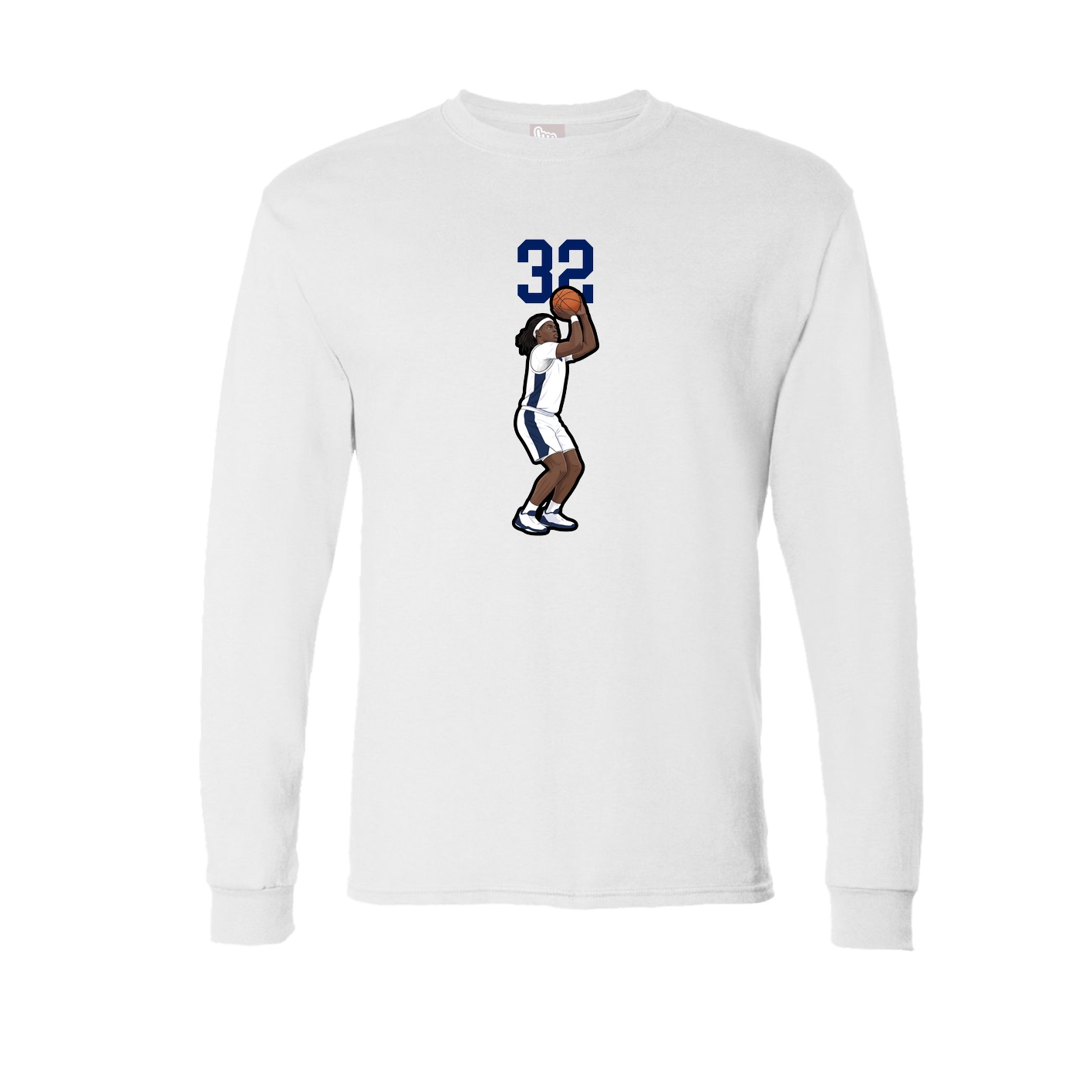 Long Sleeve Tee — Number Top in White