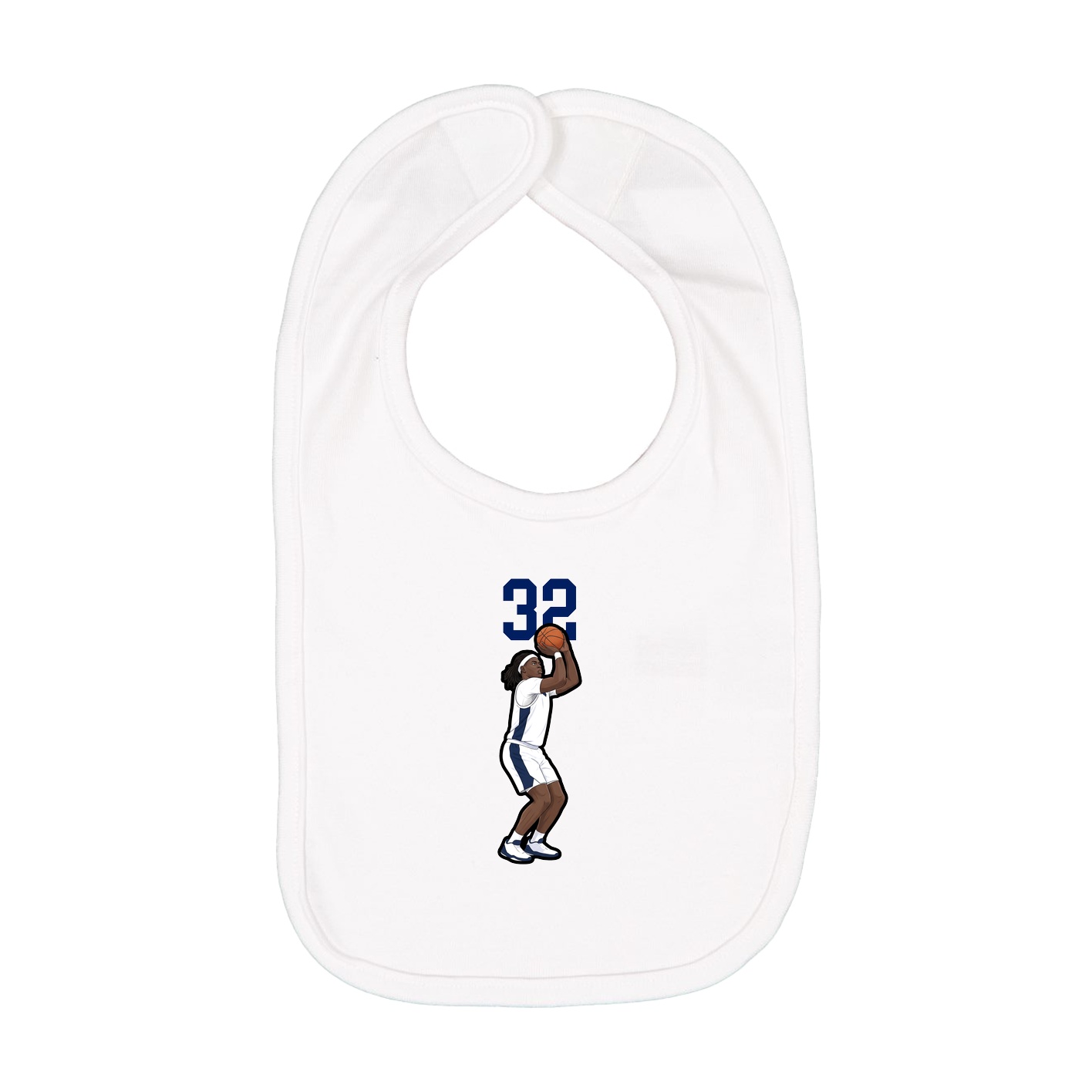 Infant Bib — Number Top in White