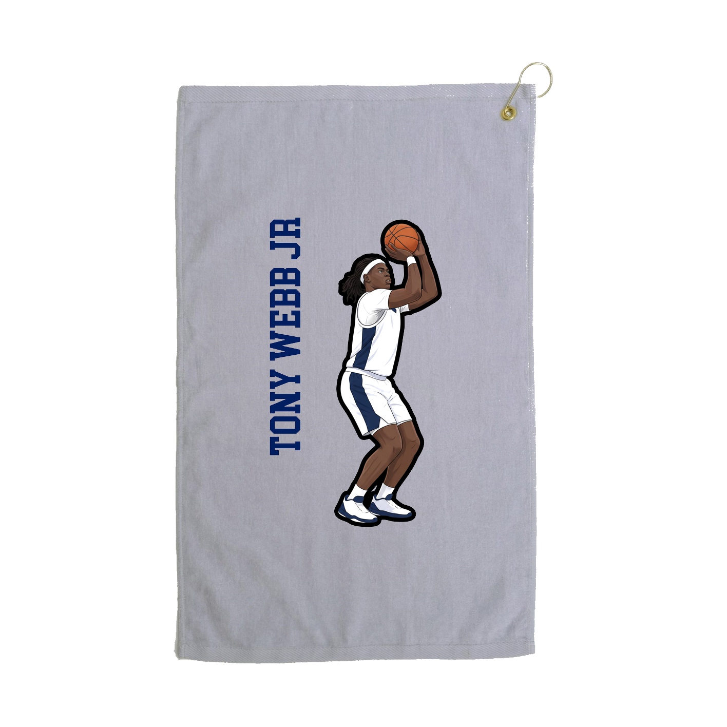 Golf Towel — Name Vertical in Grey