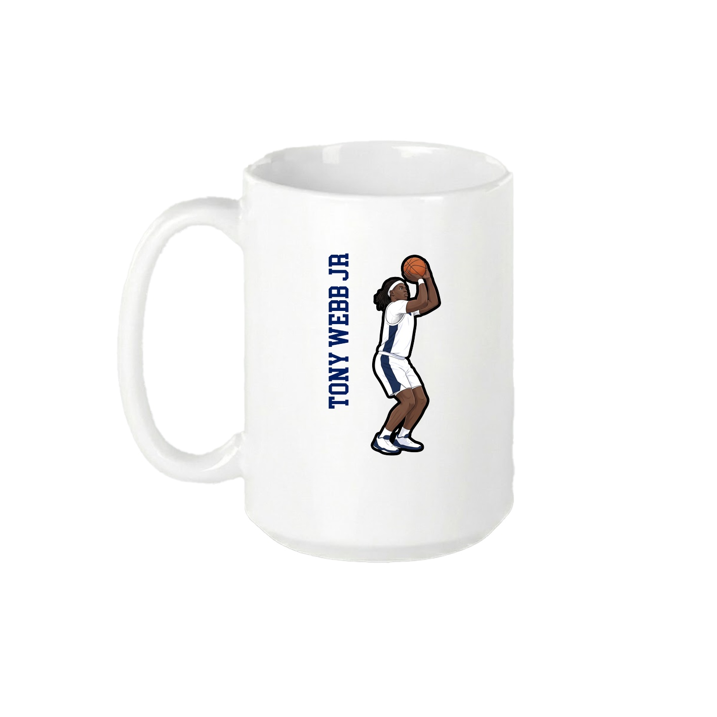 15oz Coffee Mug — Name Vertical in White