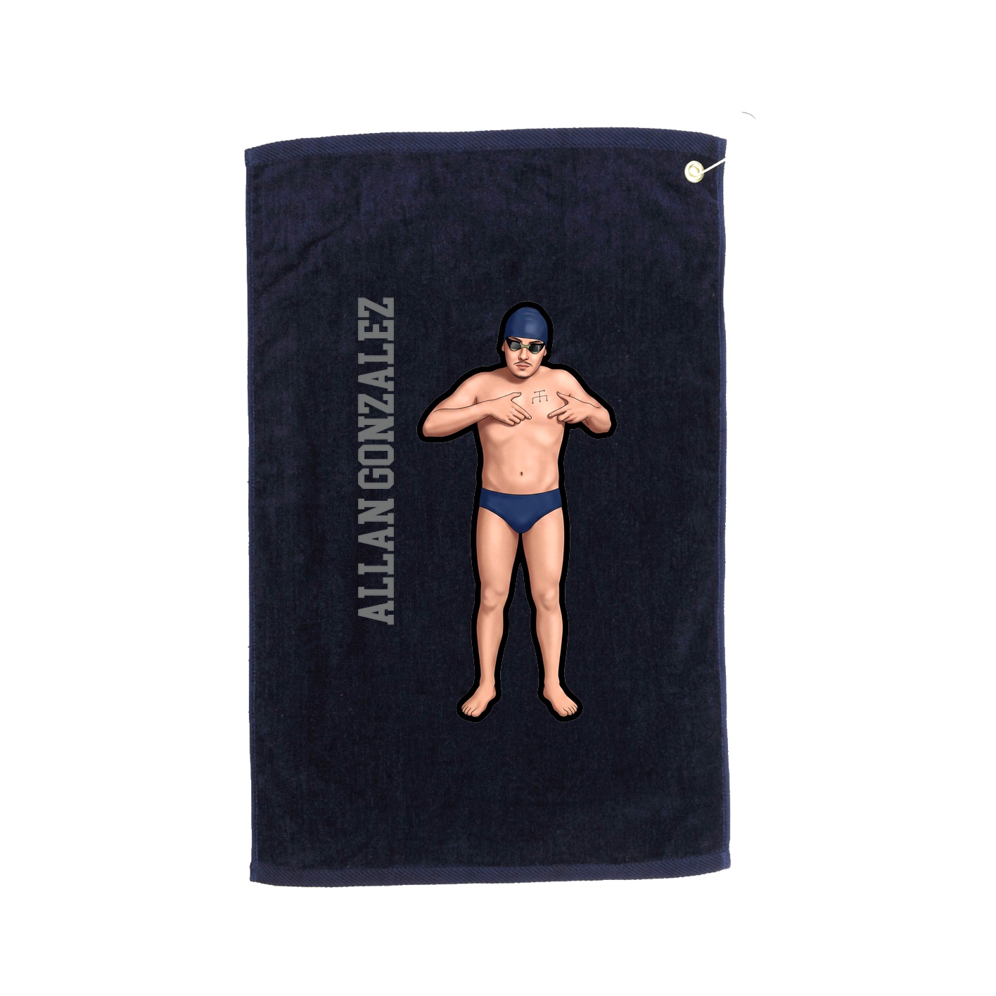 Golf Towel — Name Vertical in Navy