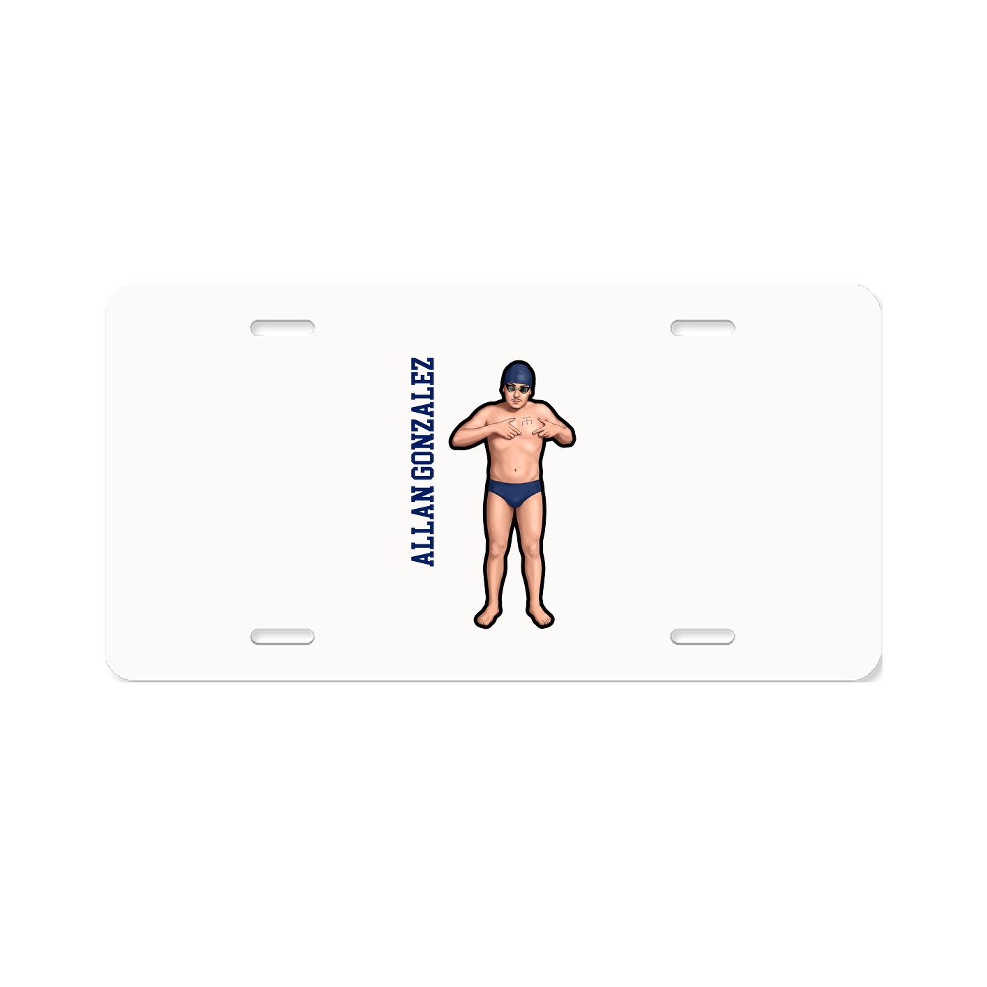 License Plate — Name Vertical in Classic