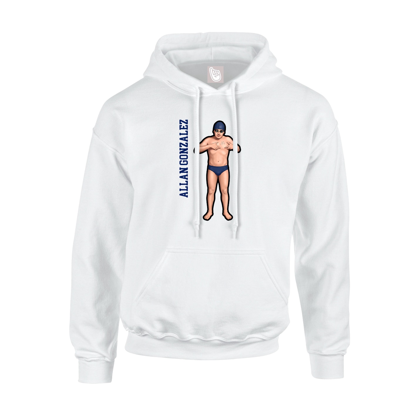 Hoodie — Name Vertical in White