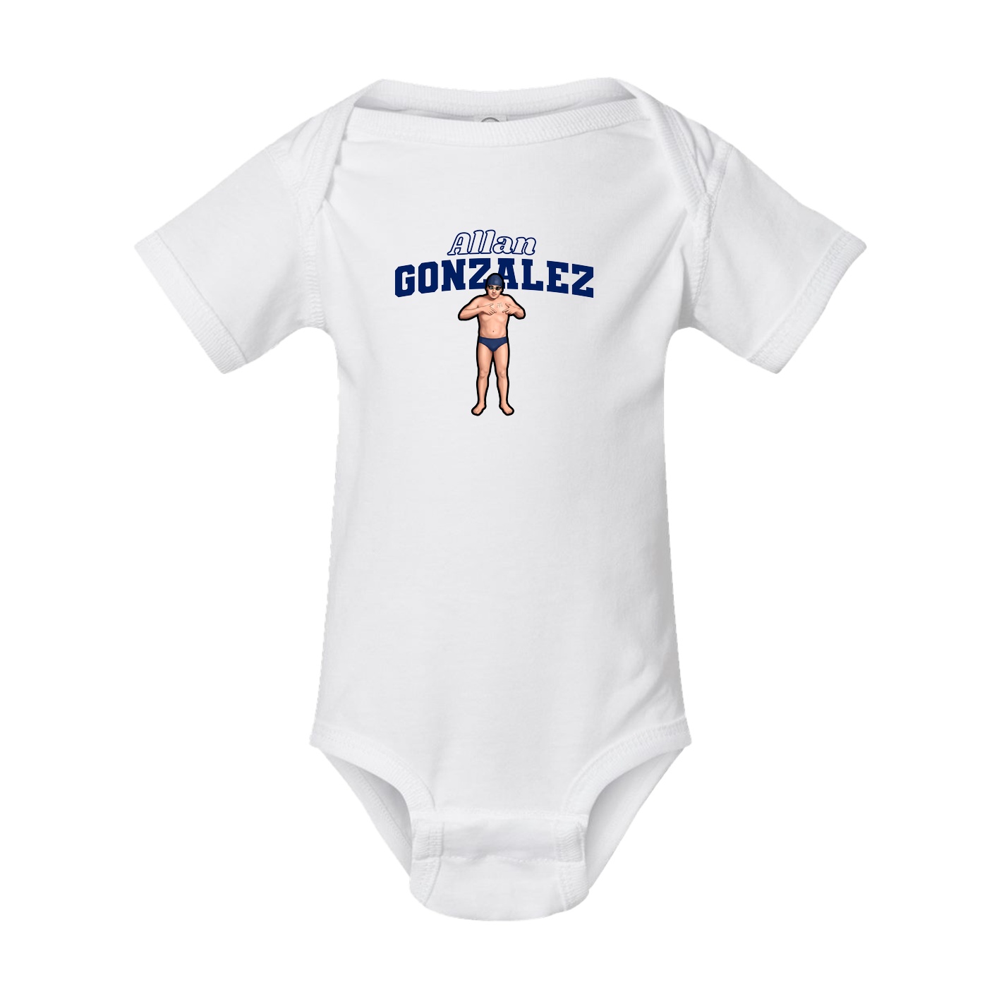 Baby Onesie — Name Arch in White