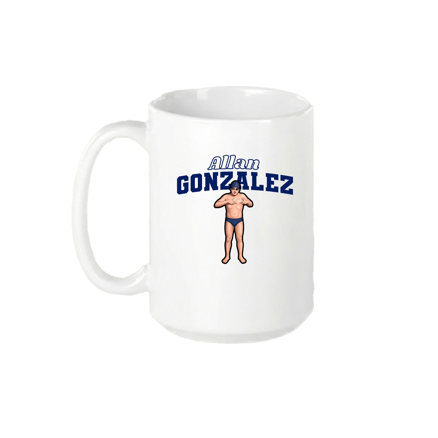 15oz Coffee Mug — Name Arch in White